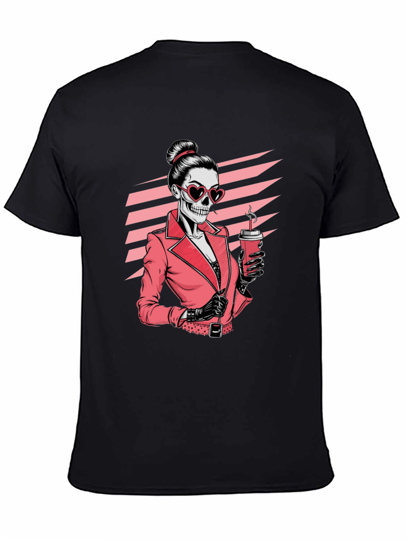 Skeleton Lady T-Shirt - Coffee & Chic Style