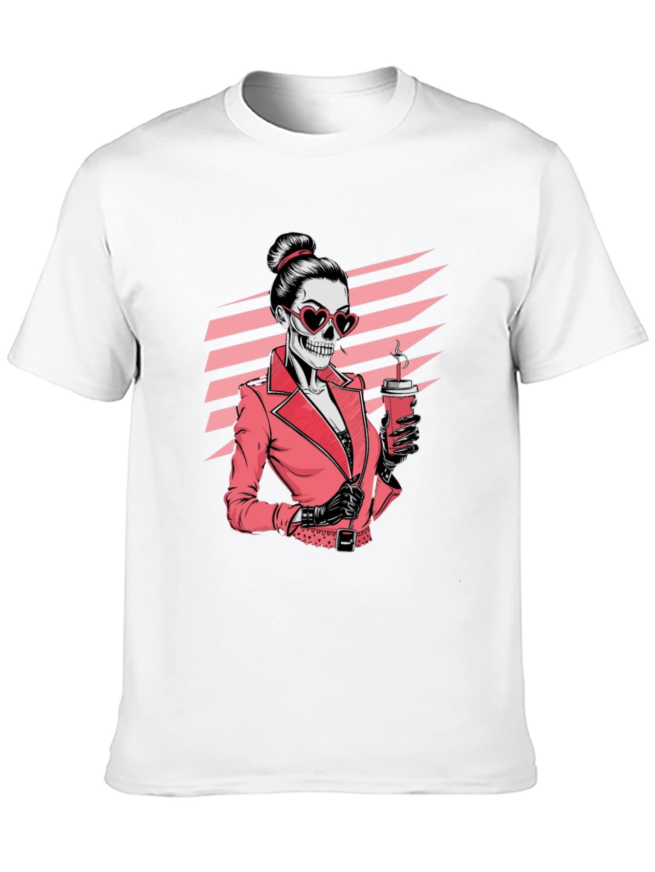 Skeleton Lady T-Shirt - Coffee & Chic Style