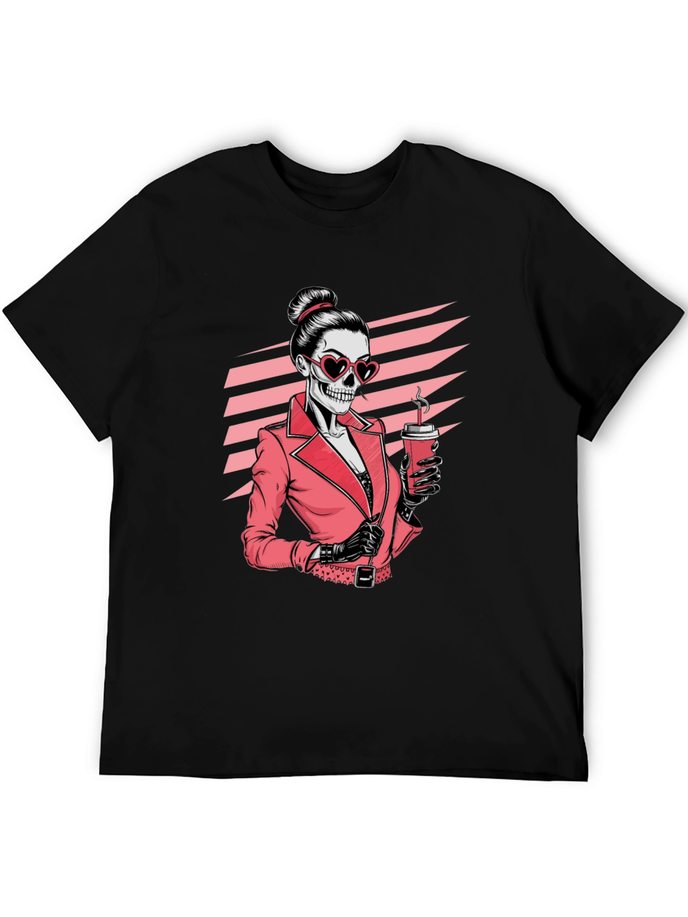 Skeleton Lady T-Shirt - Coffee & Chic Style
