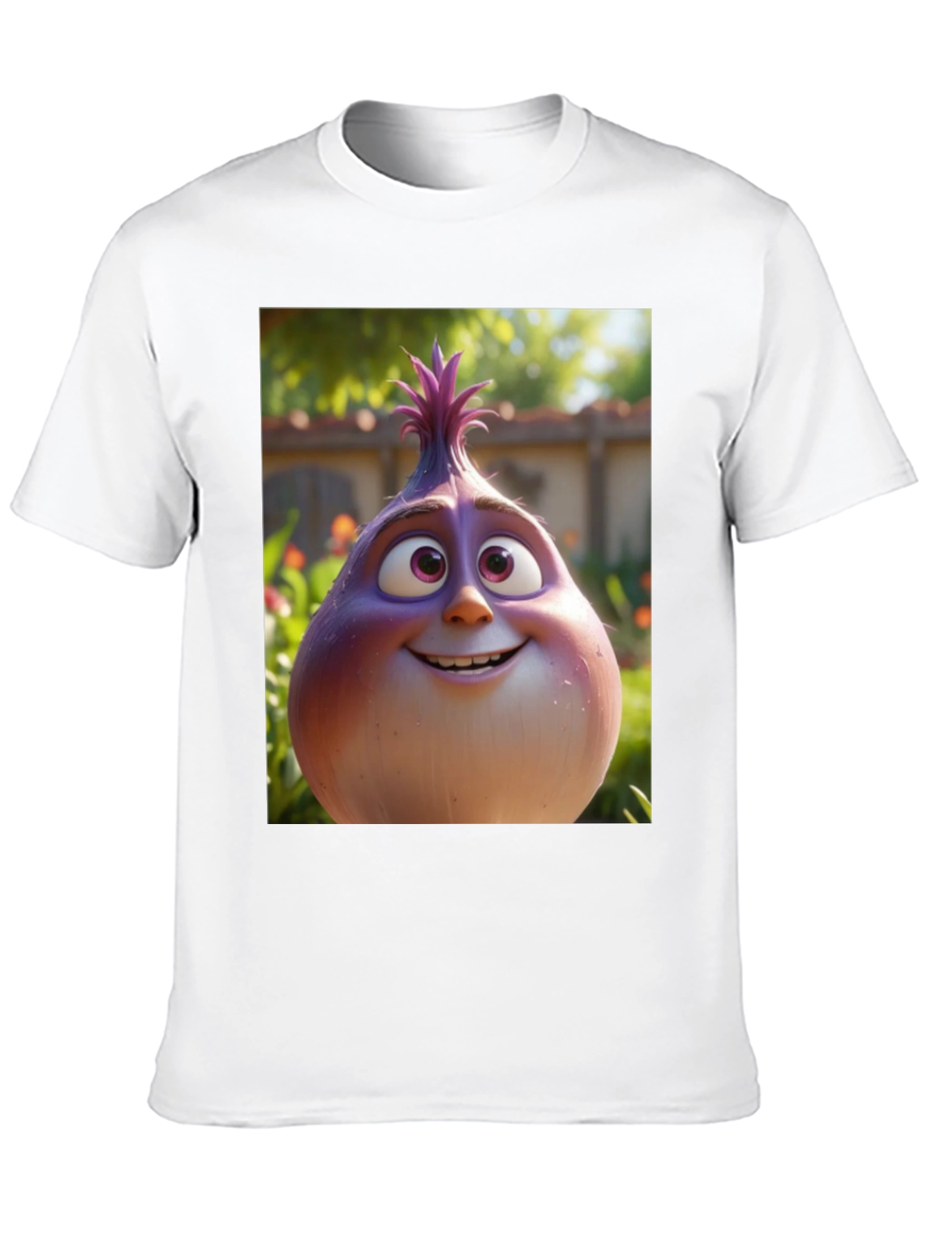 Cartoon Onion Graphic Tee - Black Unisex T-Shirt