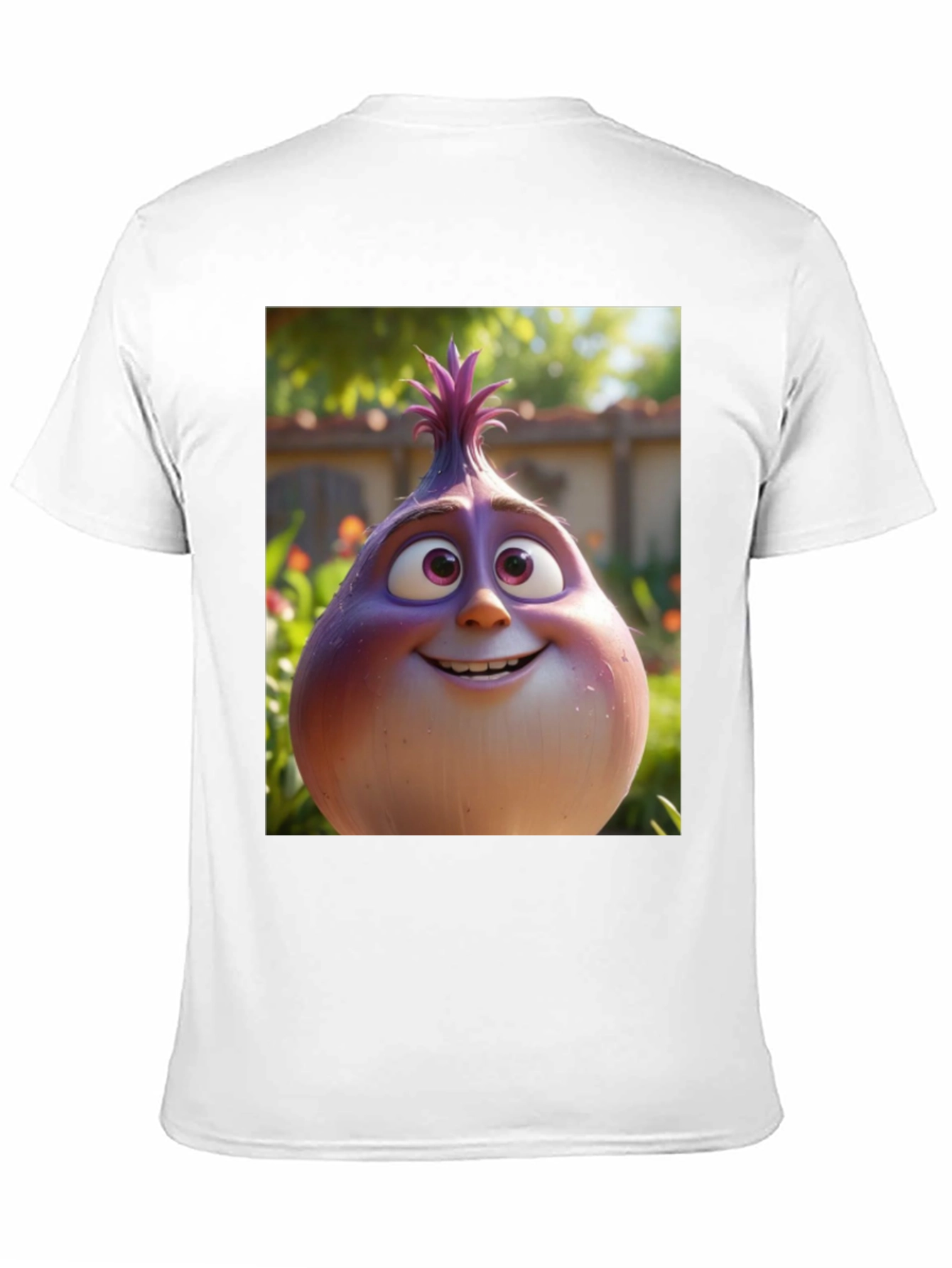 Cartoon Onion Graphic Tee - Black Unisex T-Shirt