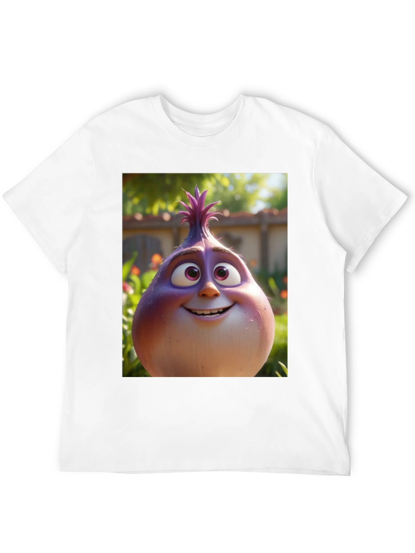Cartoon Onion Graphic Tee - Black Unisex T-Shirt