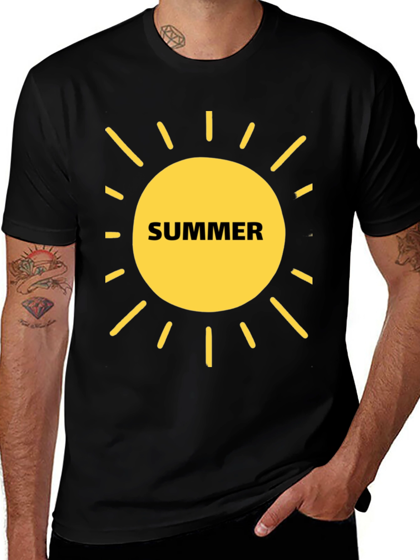 Summer Sun Graphic T-Shirt - Black