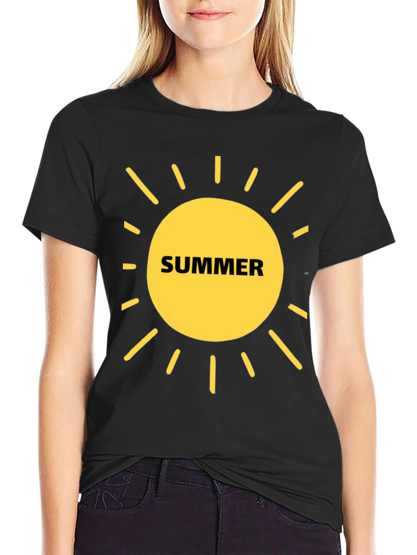 Summer Sun Graphic T-Shirt - Black