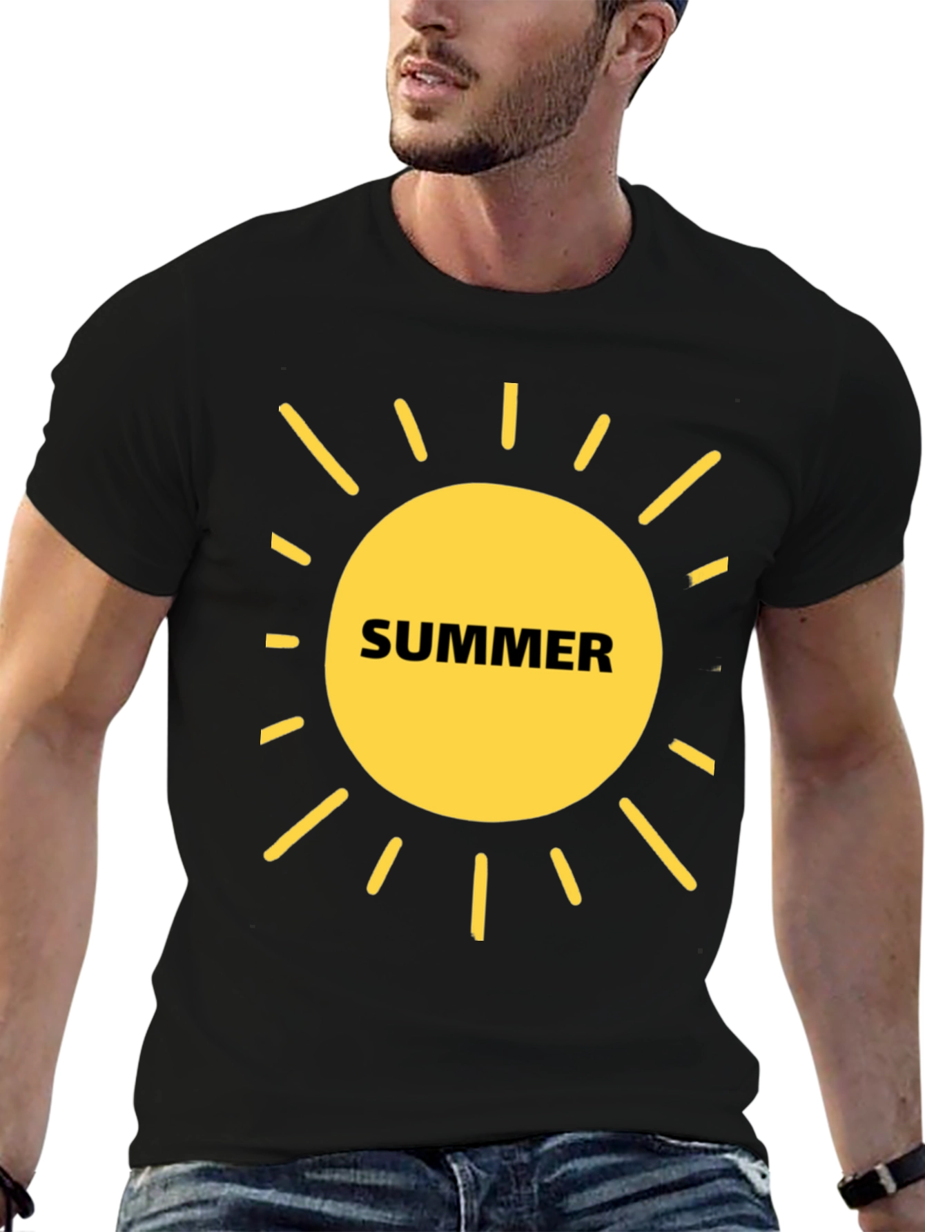 Summer Sun Graphic T-Shirt - Black