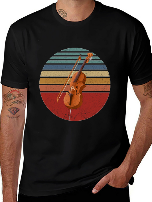 Vintage Violin Graphic Tee - Musicians Retro Style