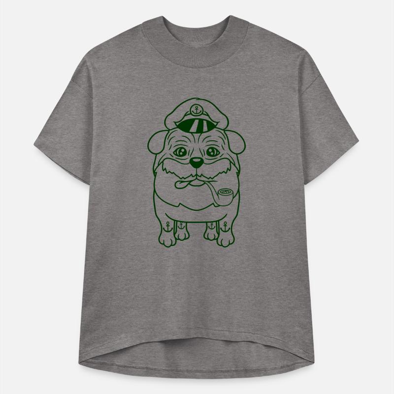 Old Pug Dog Captain Funny Cute Cool Cartoon Comic