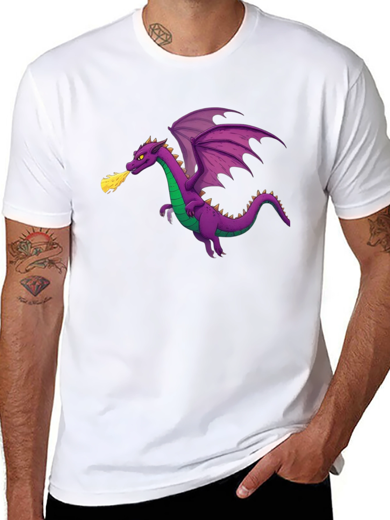 Dragon Graphic T-Shirt - Black Cotton Tee