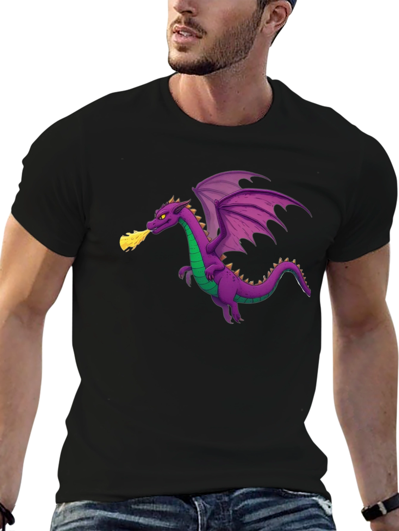Dragon Graphic T-Shirt - Black Cotton Tee