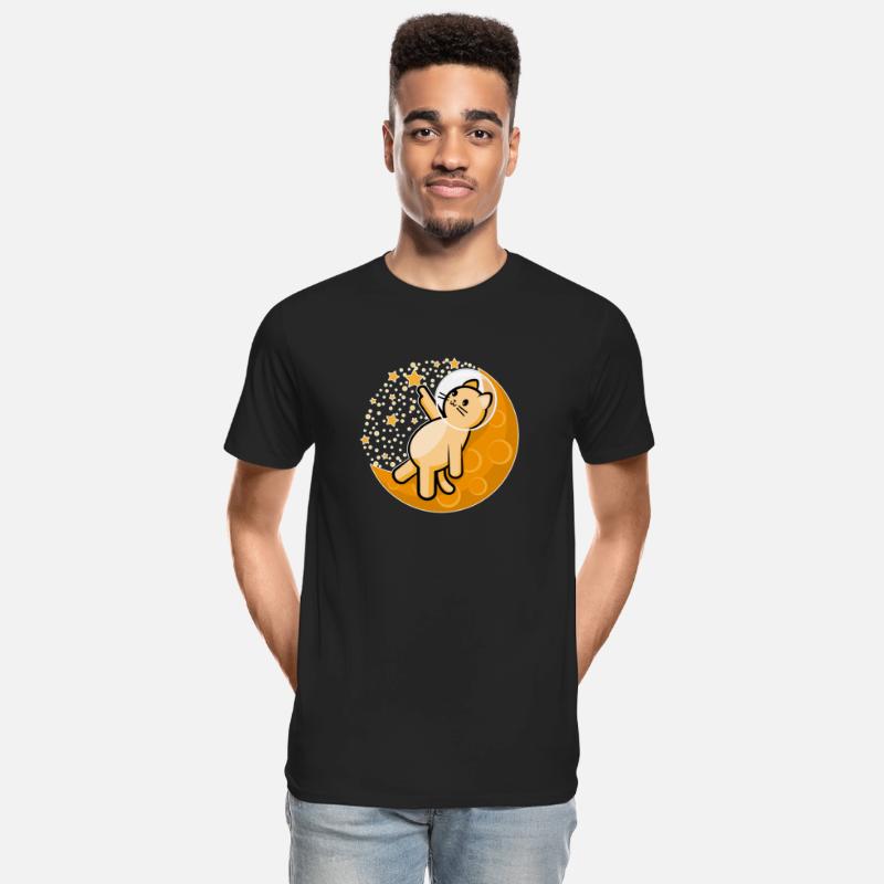 Orange cat catching star