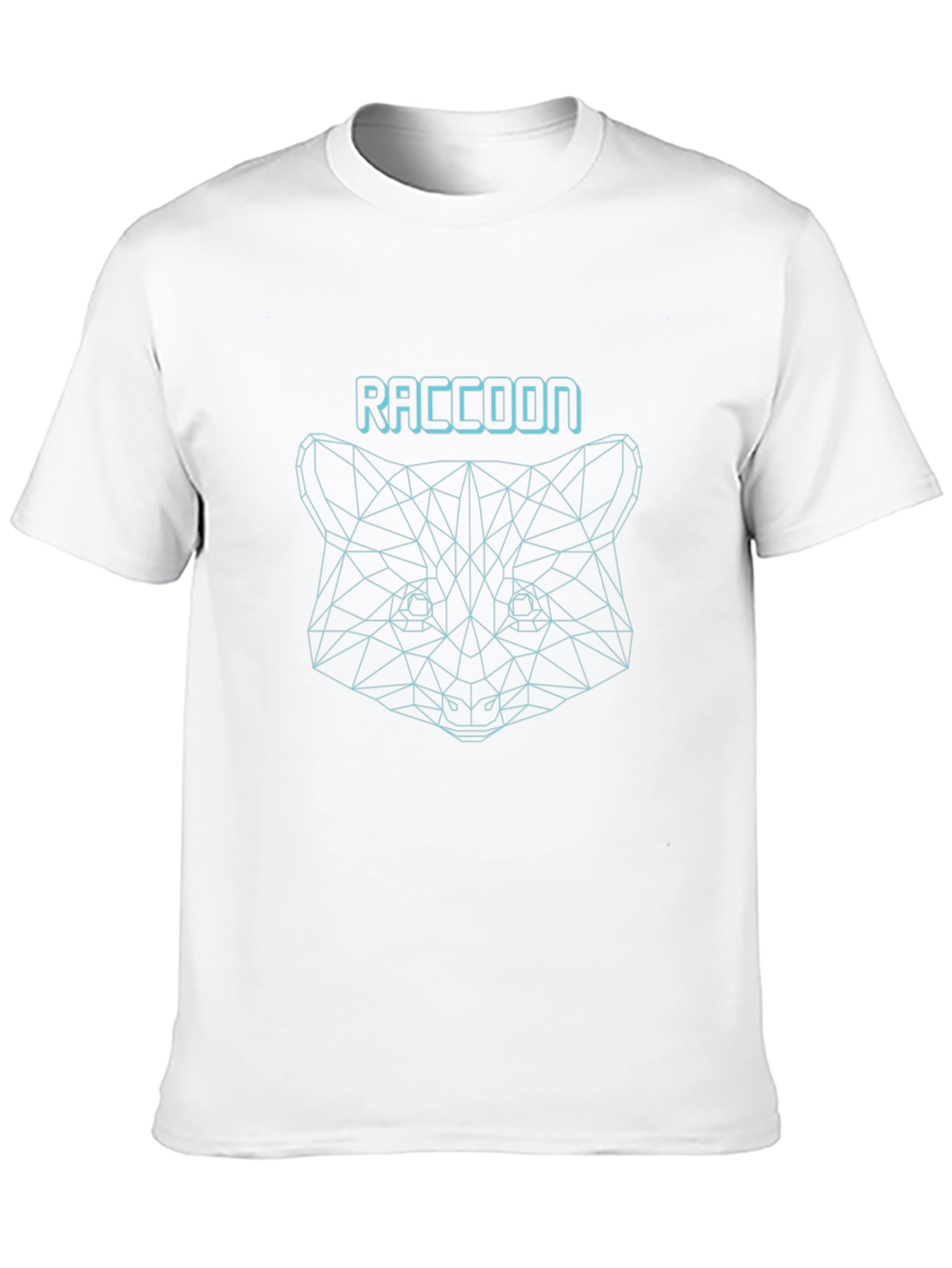 Geometric Raccoon Graphic Tee - Stylish Black T-Shirt