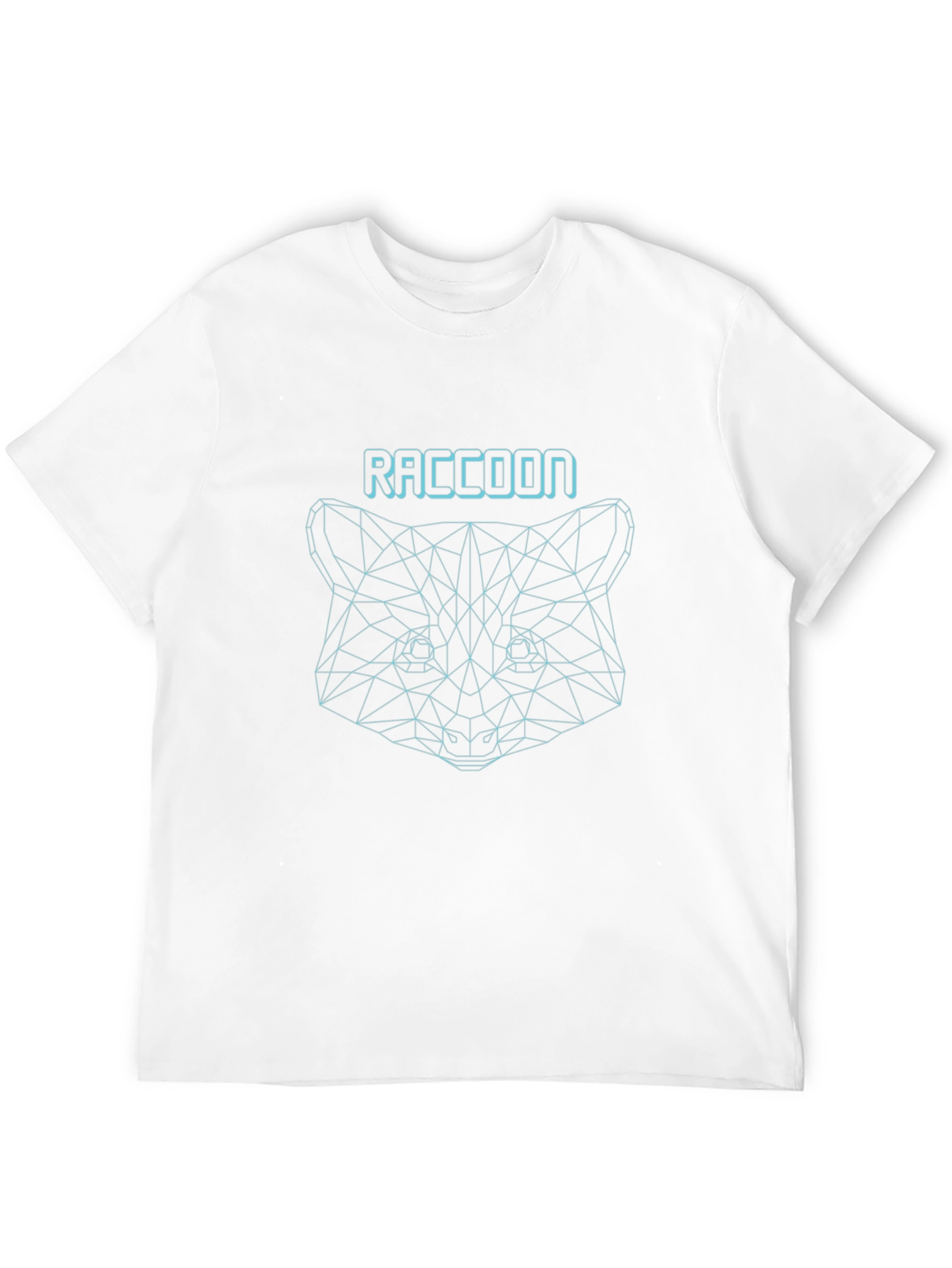 Geometric Raccoon Graphic Tee - Stylish Black T-Shirt