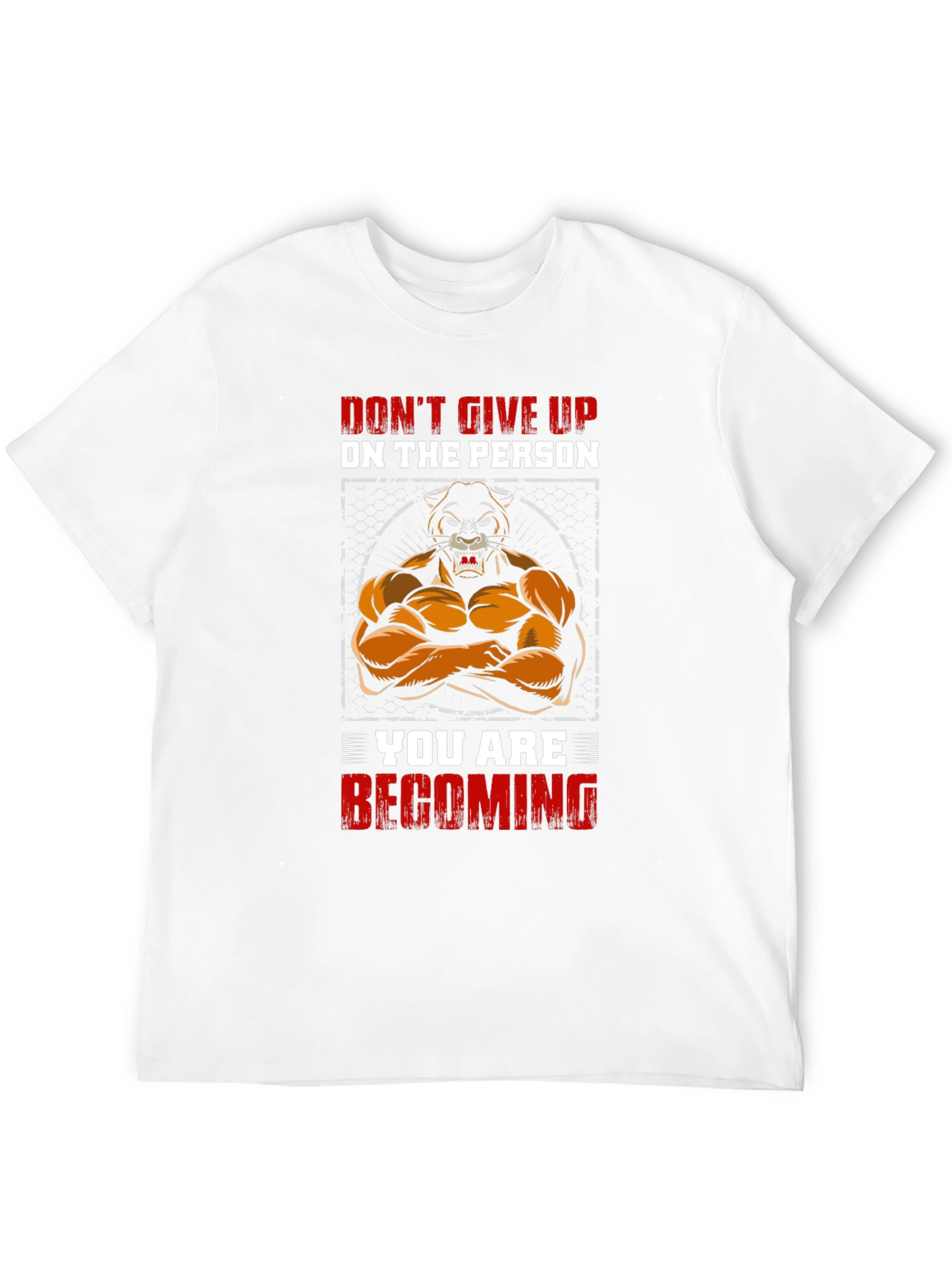 Motivational Lion Graphic Print Black T-Shirt