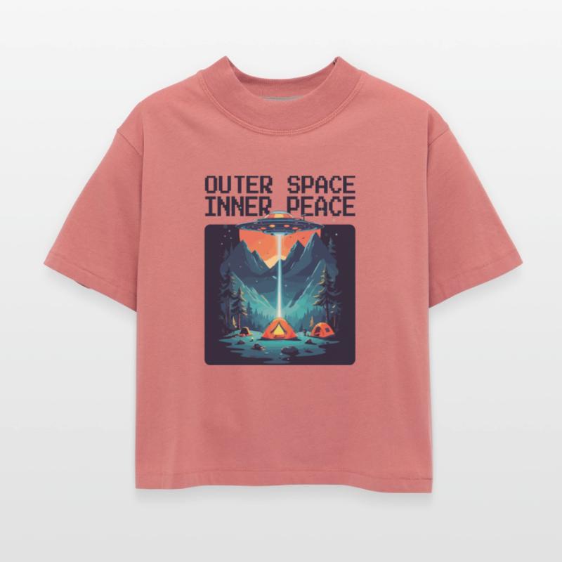 Outer space inner peace camping with UFO