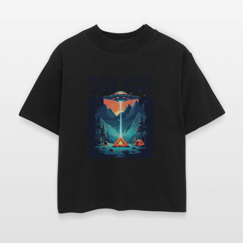 Outer space inner peace camping with UFO