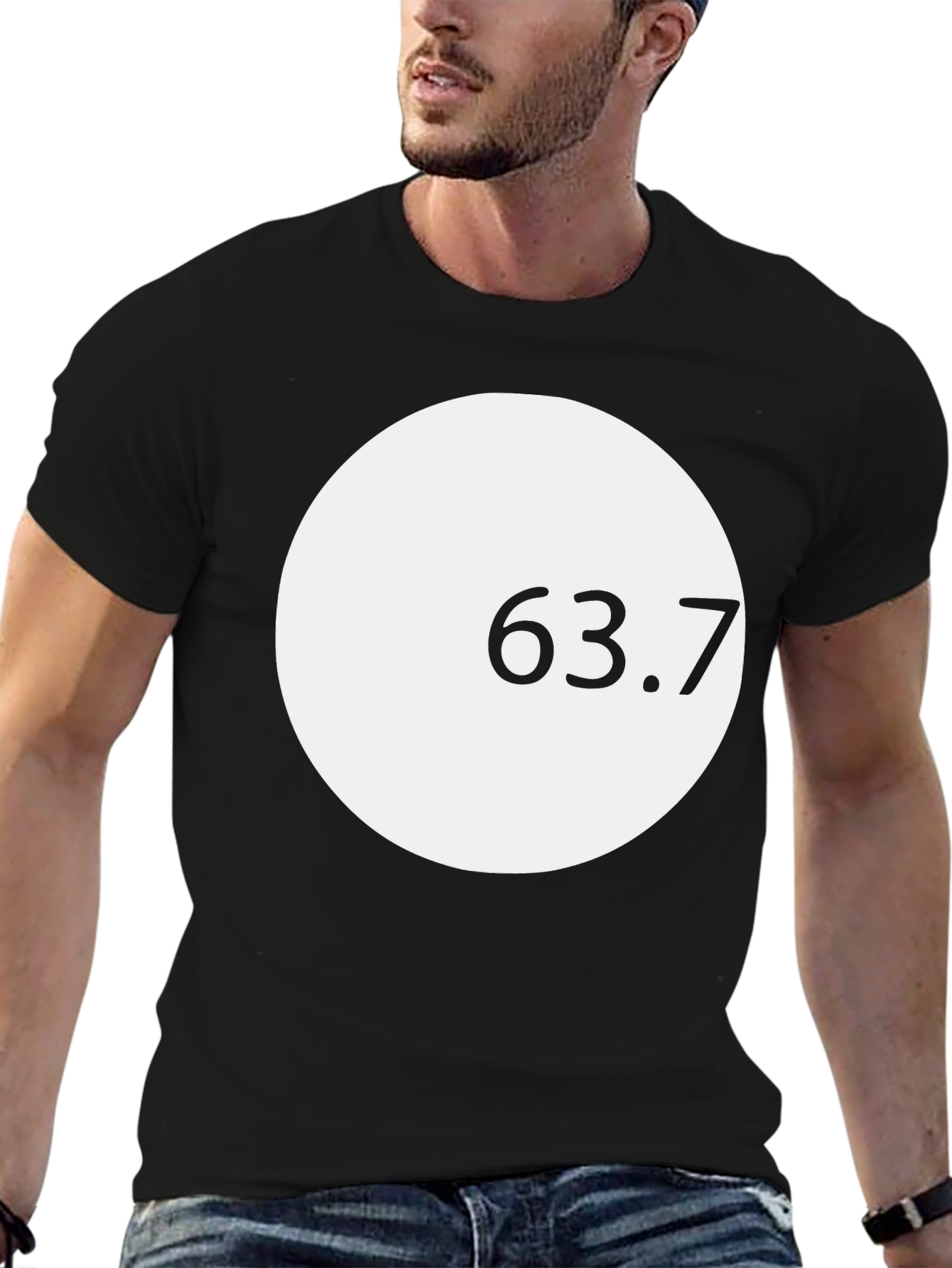 Modern Graphic Tee - White Circle Design