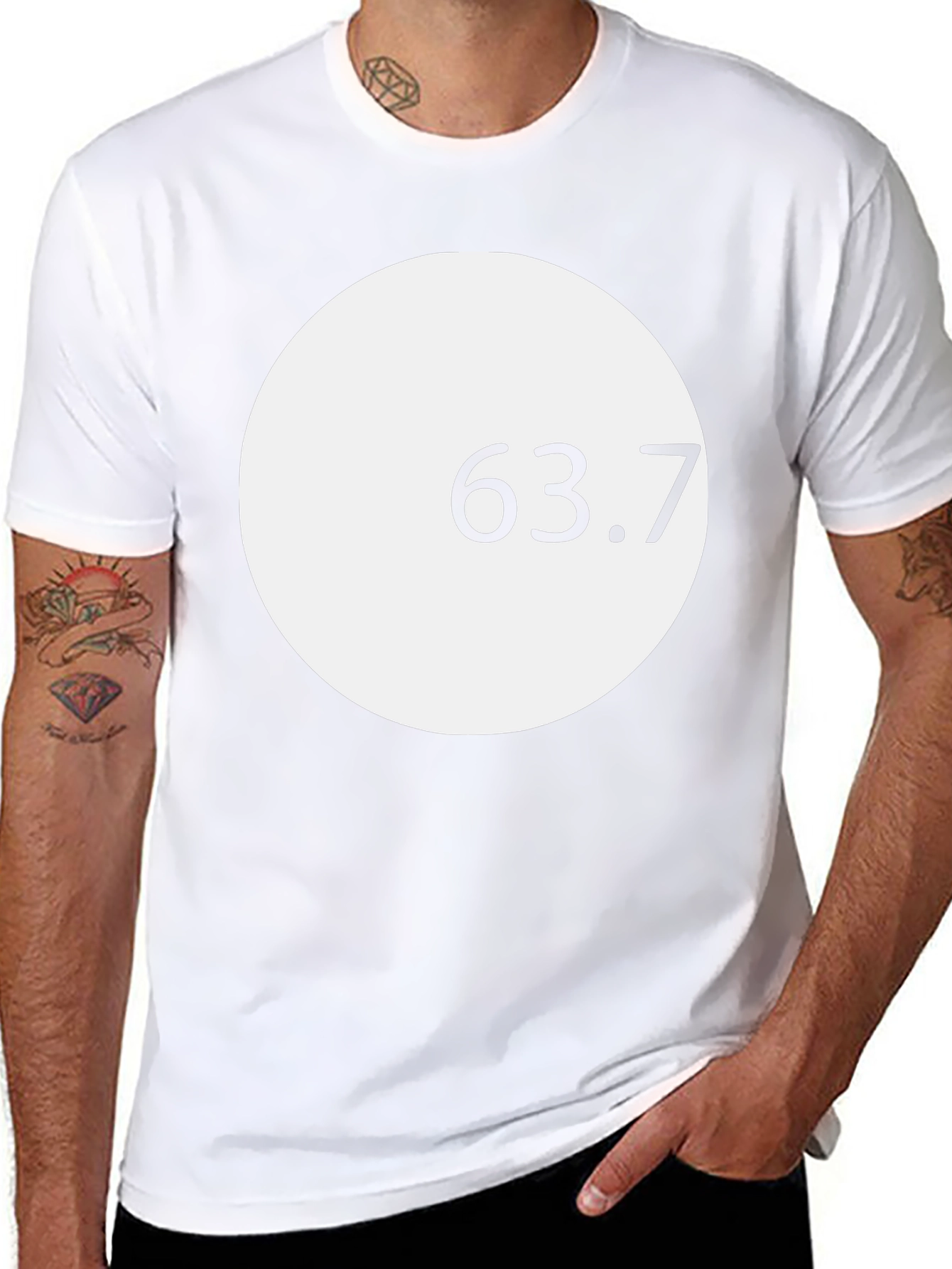 Modern Graphic Tee - White Circle Design
