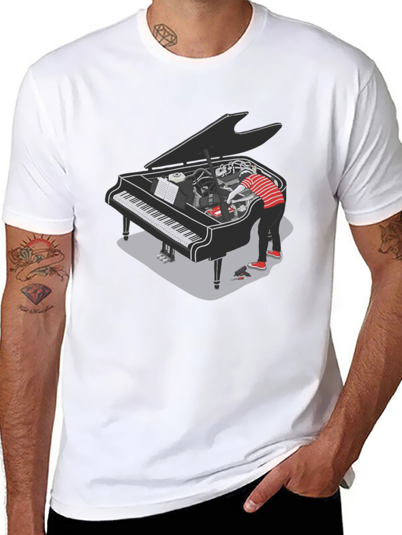 Piano Mechanic T-Shirt - Unique Graphic Tee