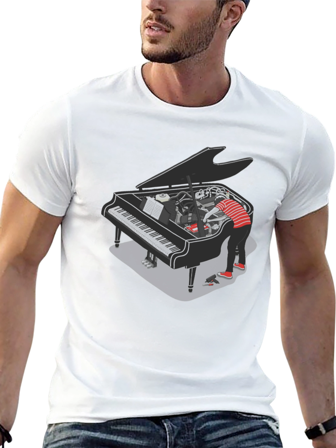 Piano Mechanic T-Shirt - Unique Graphic Tee