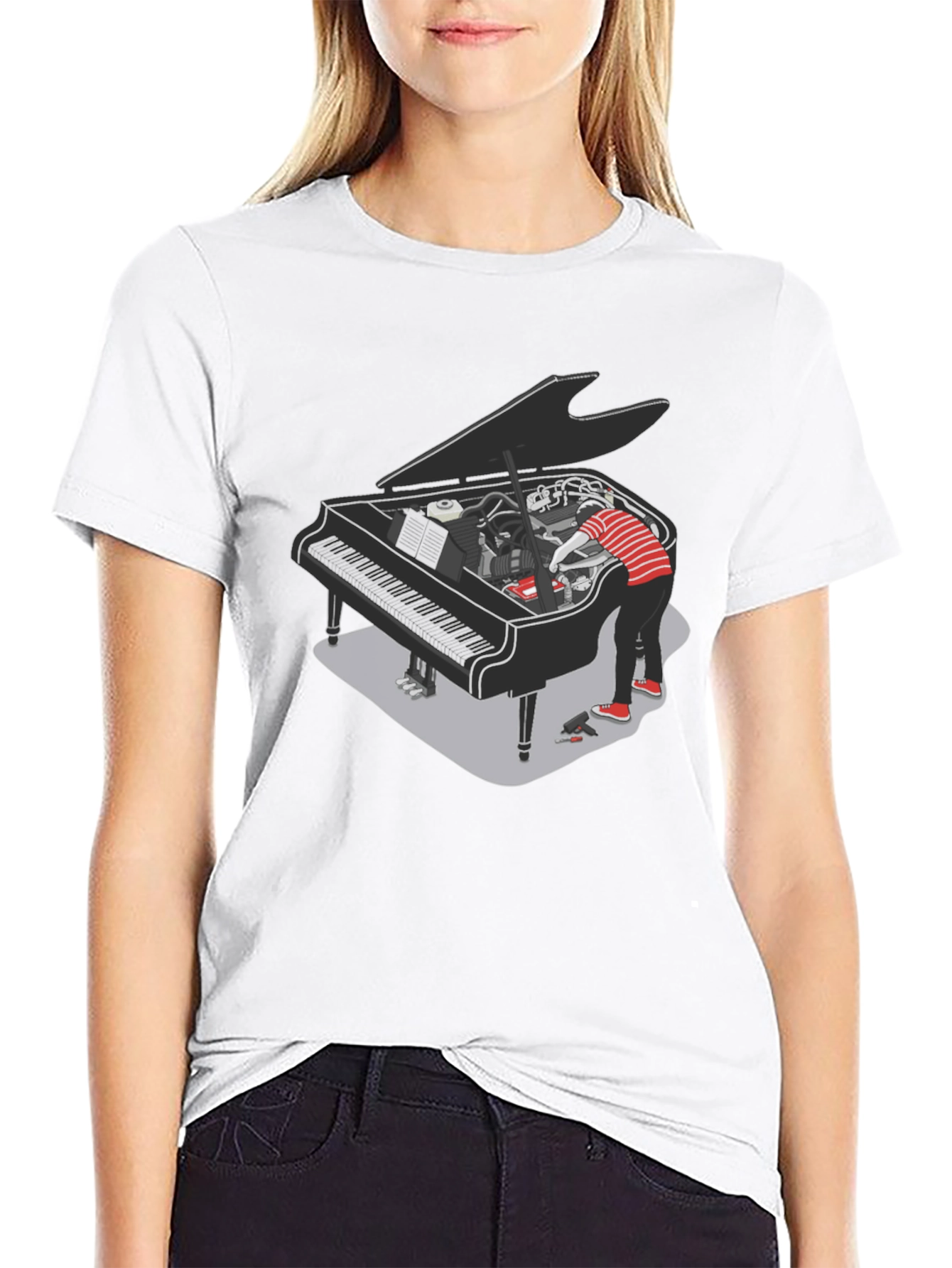 Piano Mechanic T-Shirt - Unique Graphic Tee