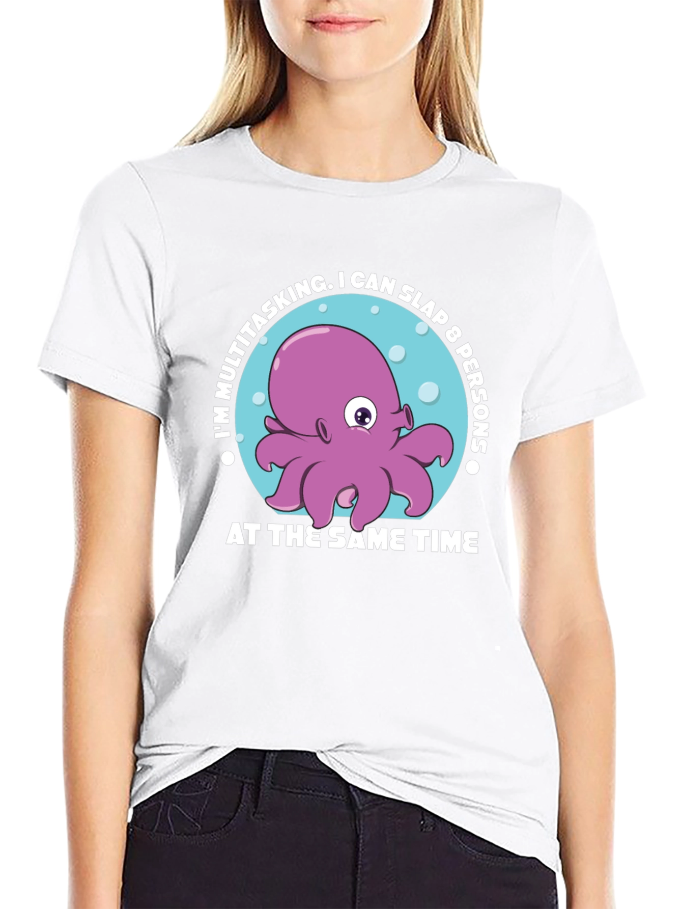 Multitasking Octopus Graphic T-Shirt