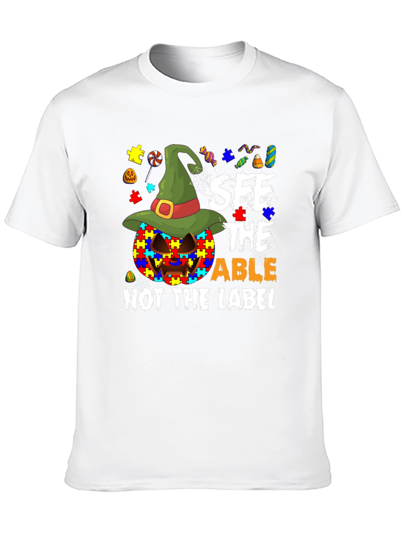 Autism Awareness Halloween Pumpkin T-Shirt