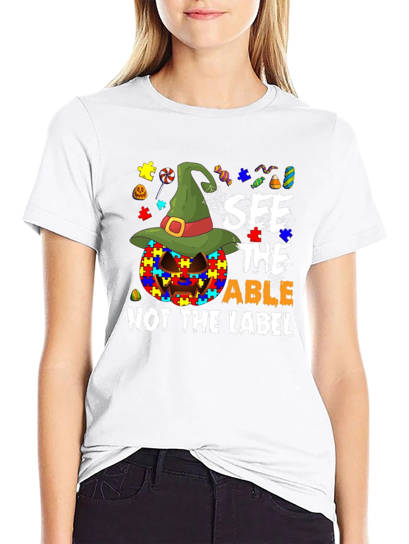 Autism Awareness Halloween Pumpkin T-Shirt
