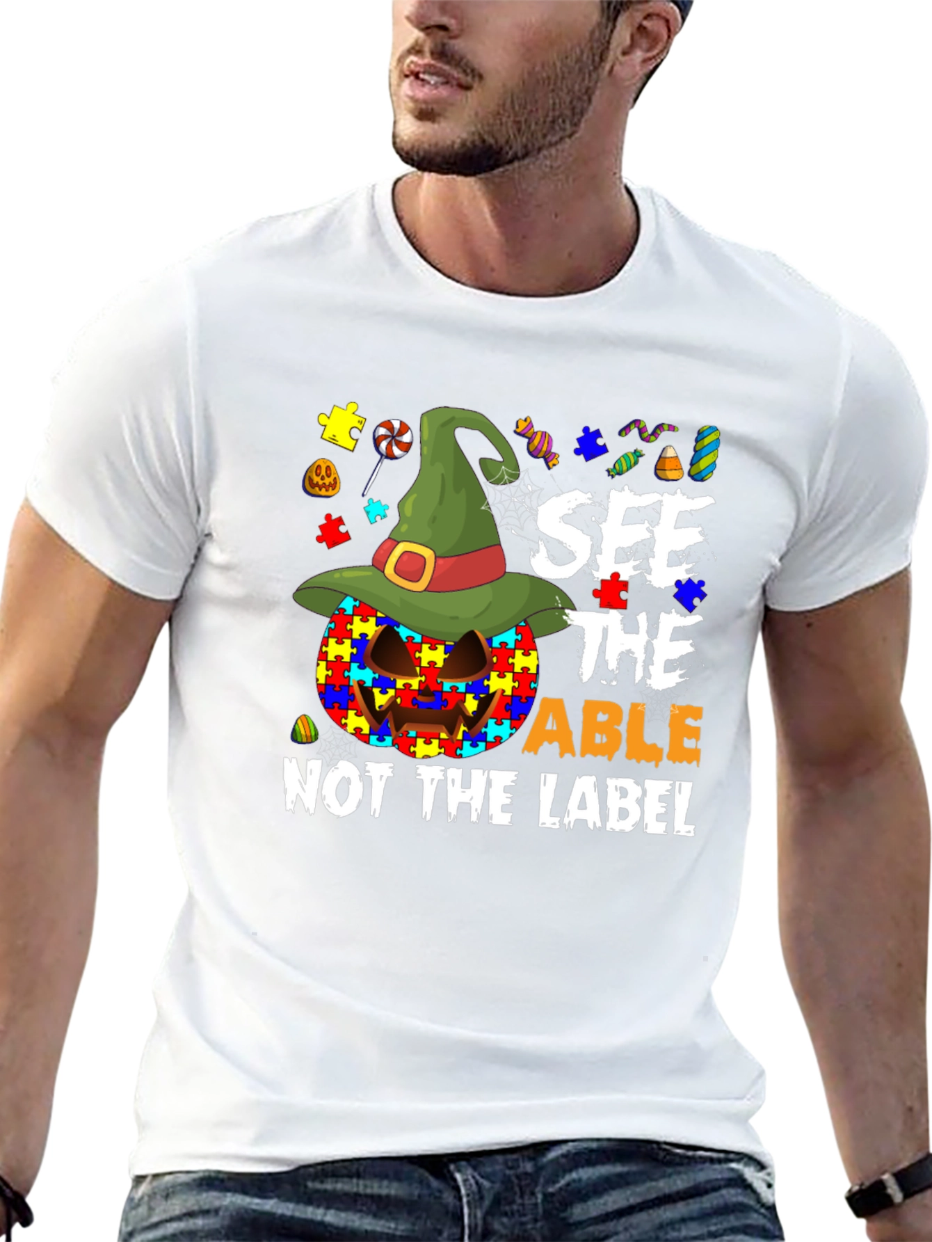 Autism Awareness Halloween Pumpkin T-Shirt