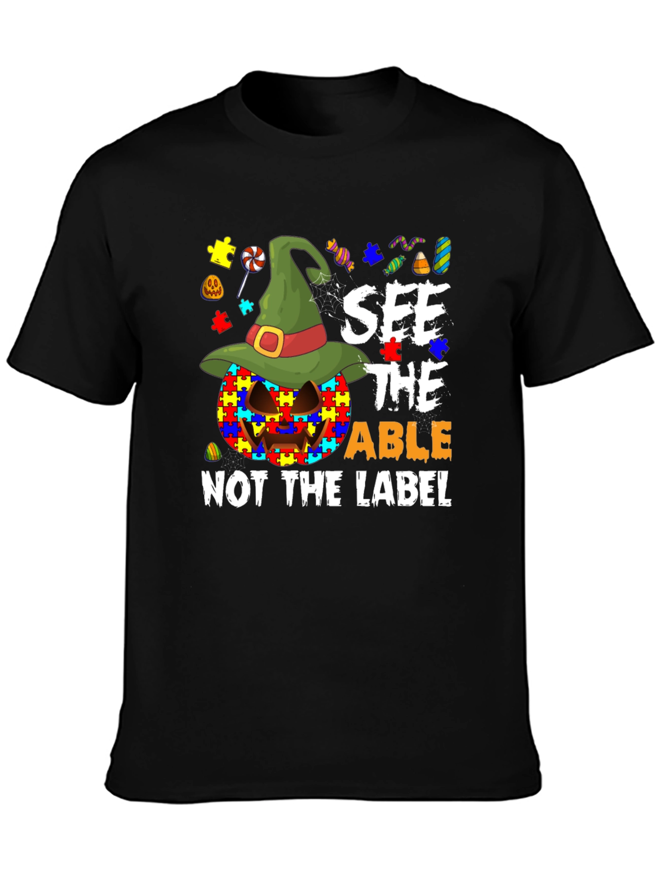 Autism Awareness Halloween Pumpkin T-Shirt