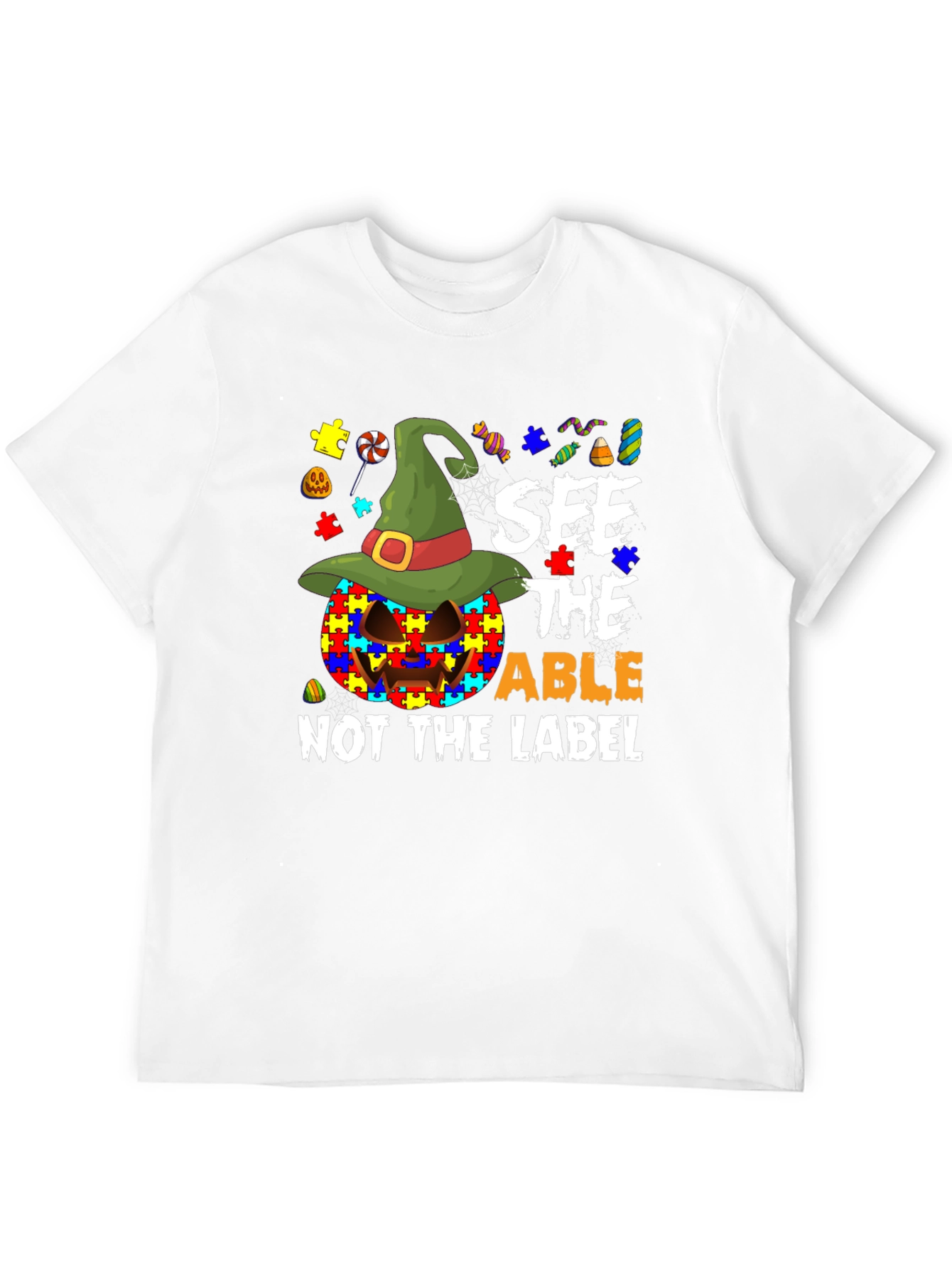 Autism Awareness Halloween Pumpkin T-Shirt