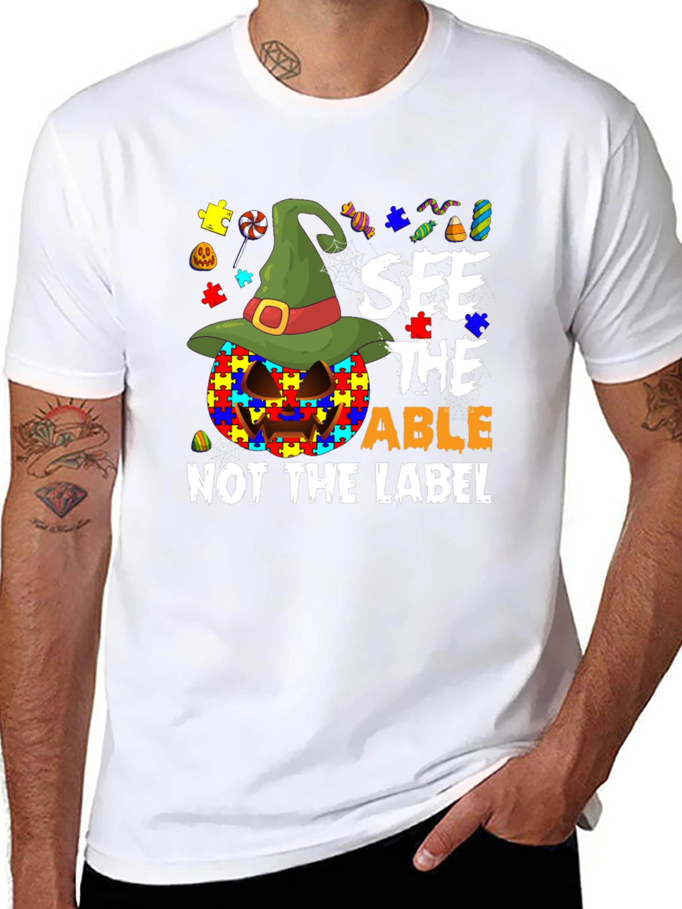 Autism Awareness Halloween Pumpkin T-Shirt
