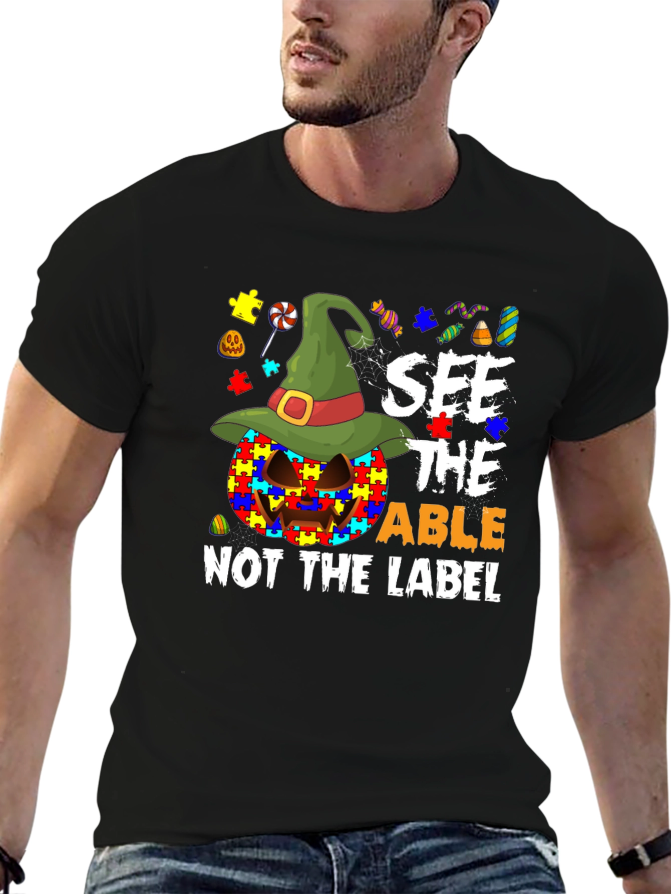 Autism Awareness Halloween Pumpkin T-Shirt