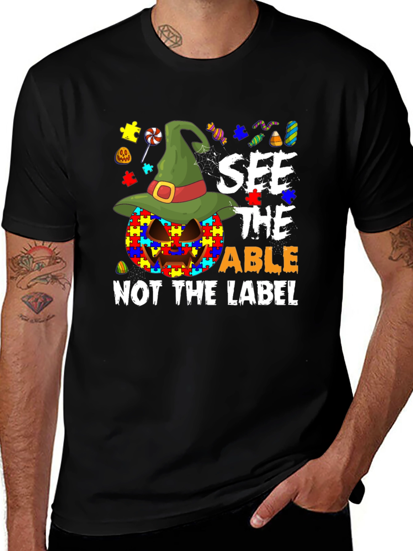 Autism Awareness Halloween Pumpkin T-Shirt