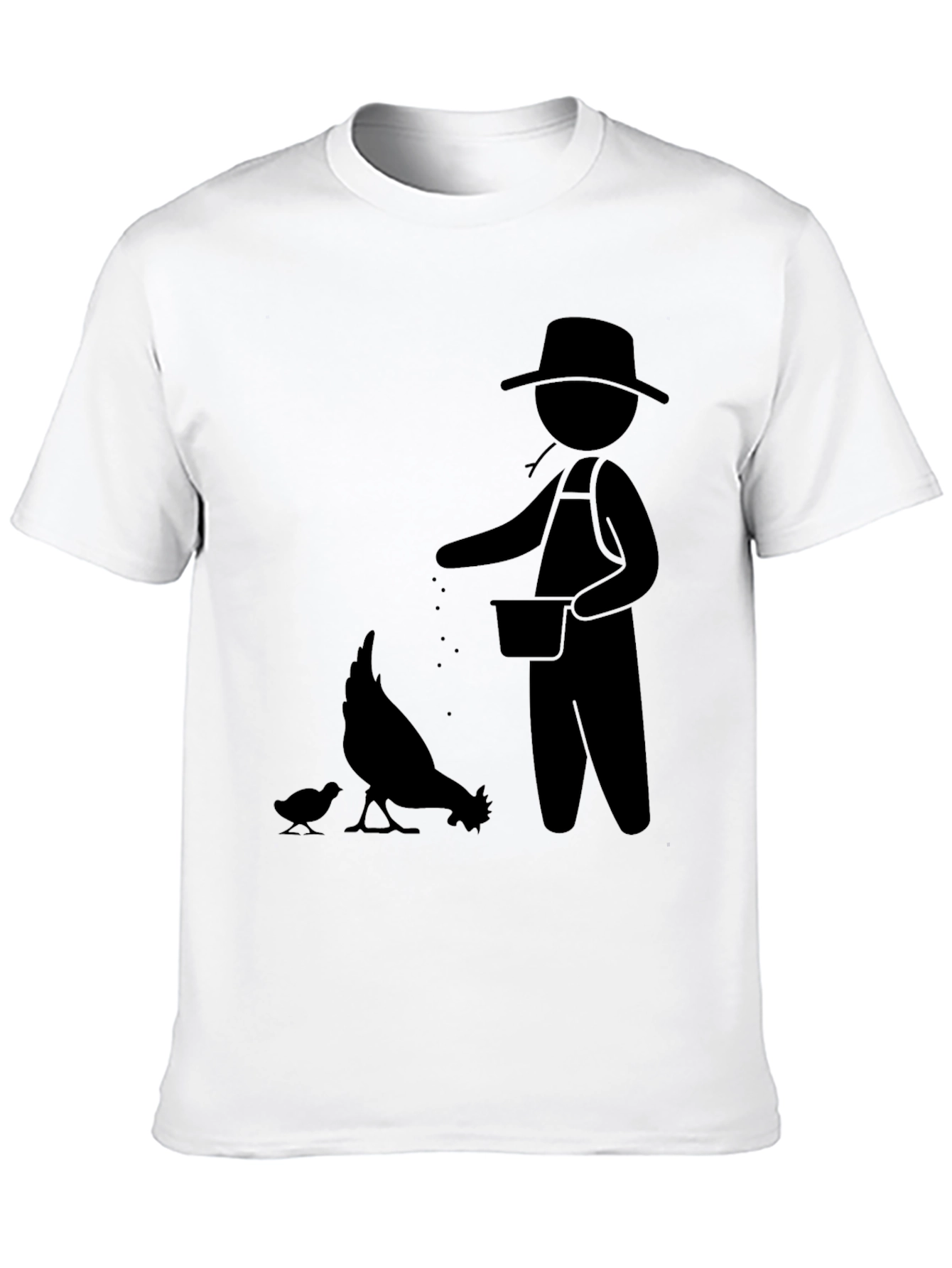 Farmer & Chickens Graphic Tee - Black Cotton