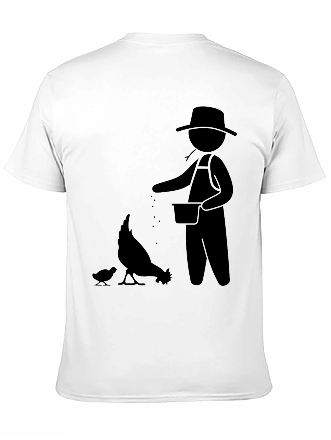 Farmer & Chickens Graphic Tee - Black Cotton