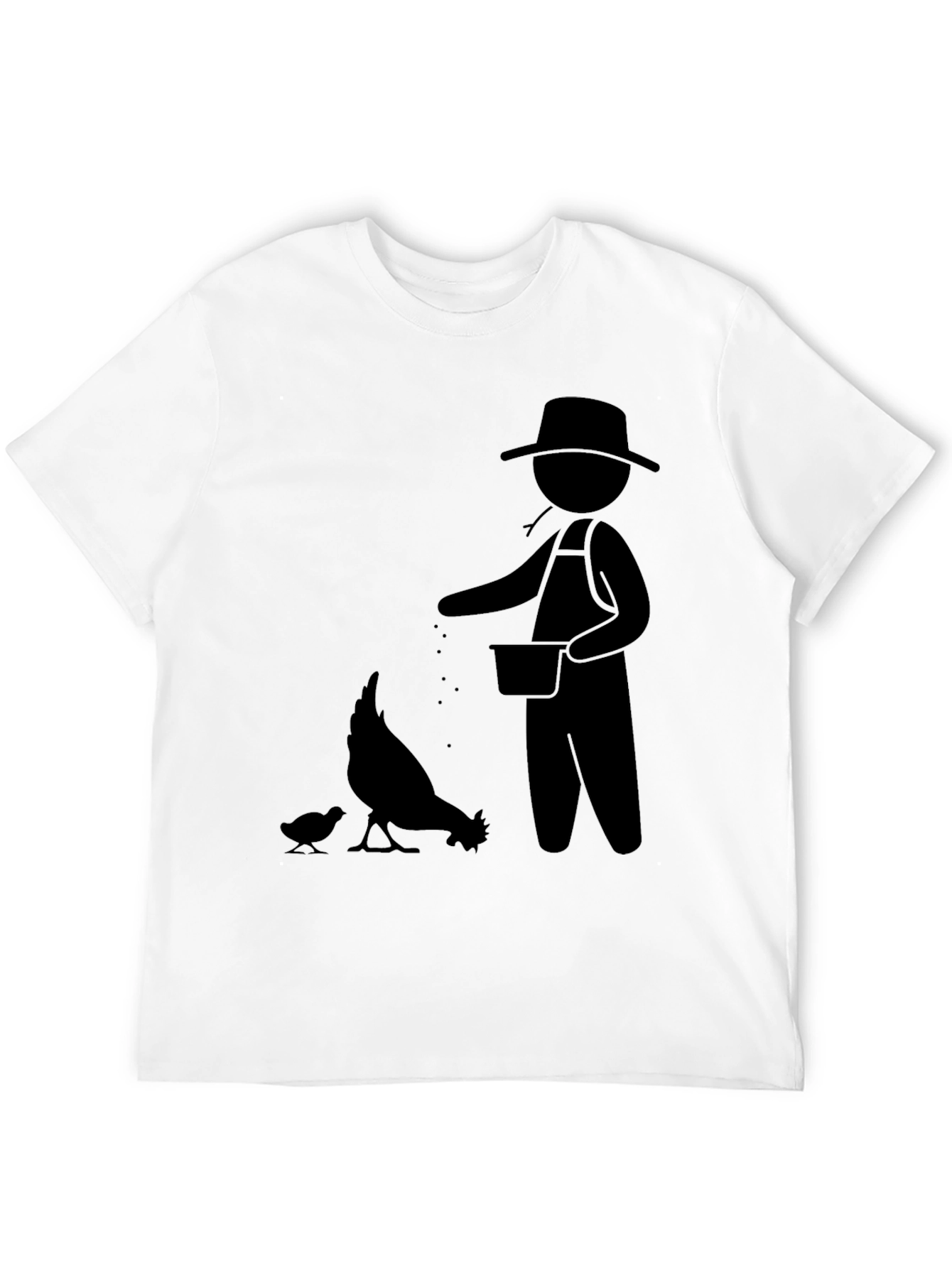 Farmer & Chickens Graphic Tee - Black Cotton