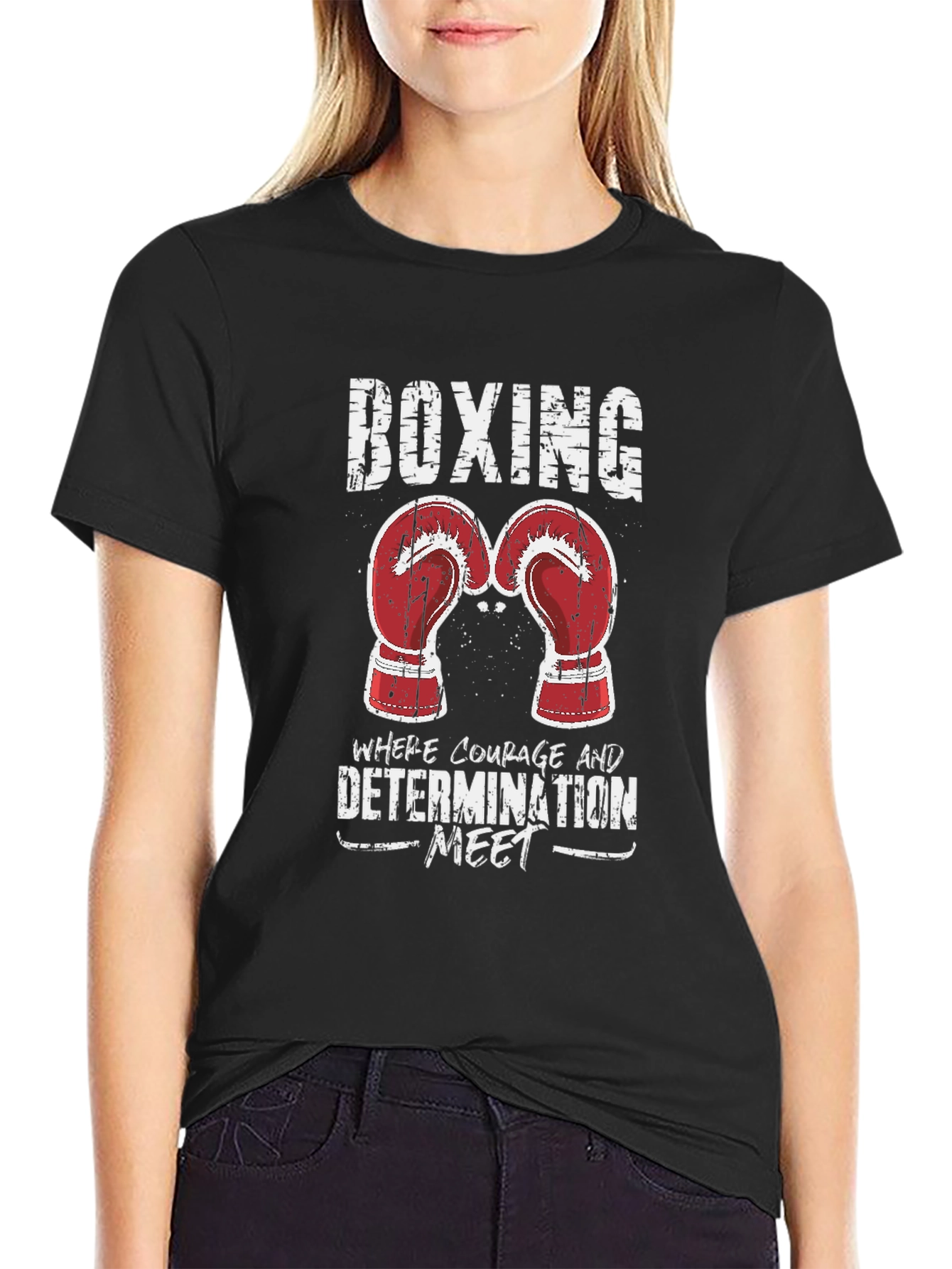 Boxing Graphic T-Shirt - Courage and Determination Tee