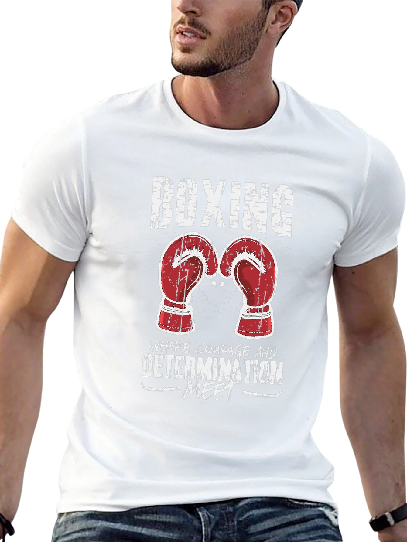 Boxing Graphic T-Shirt - Courage and Determination Tee