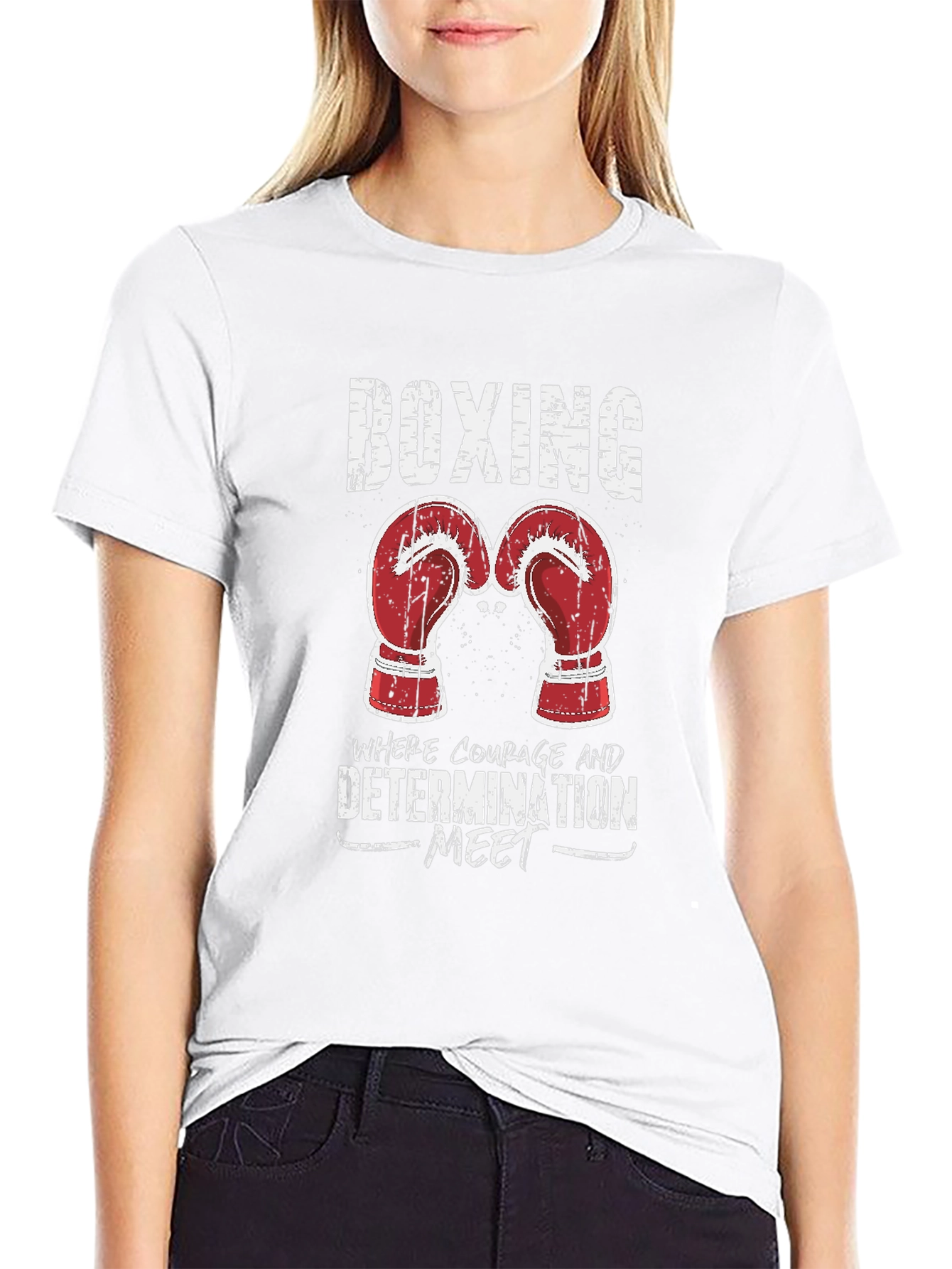 Boxing Graphic T-Shirt - Courage and Determination Tee