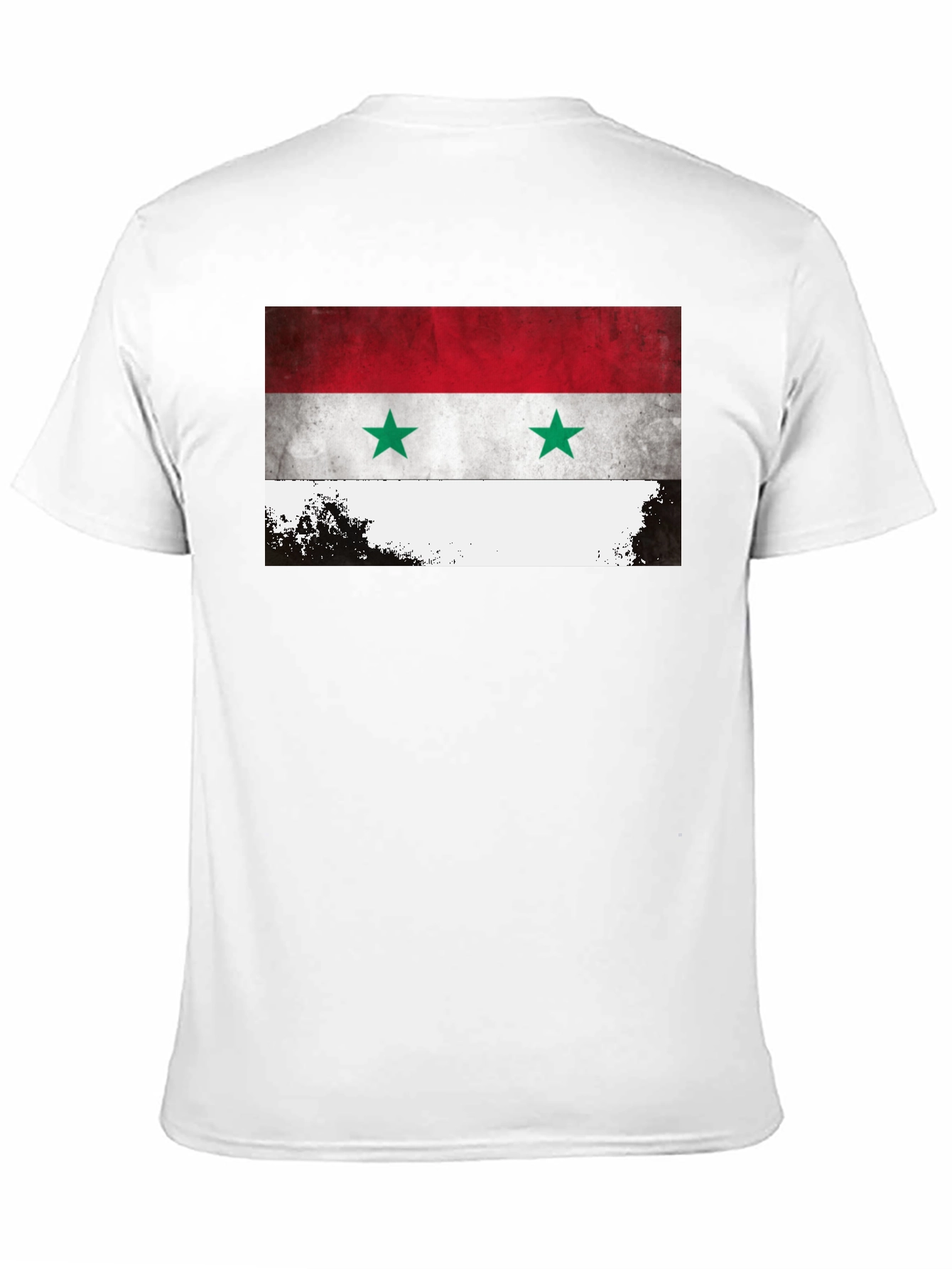 Syria Flag Graphic Tee - Black Crew Neck T-Shirt