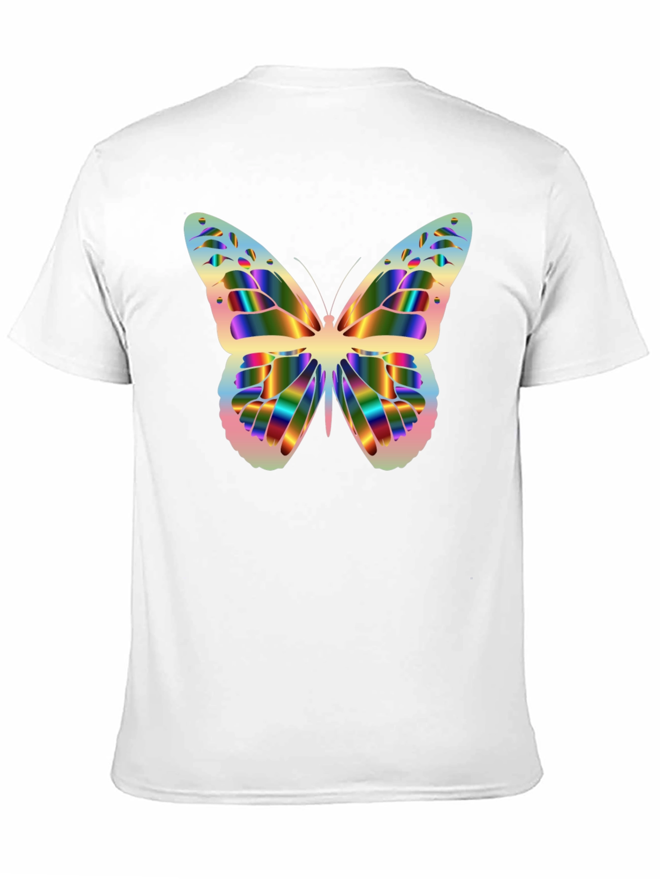 Rainbow Butterfly Graphic Black T-Shirt