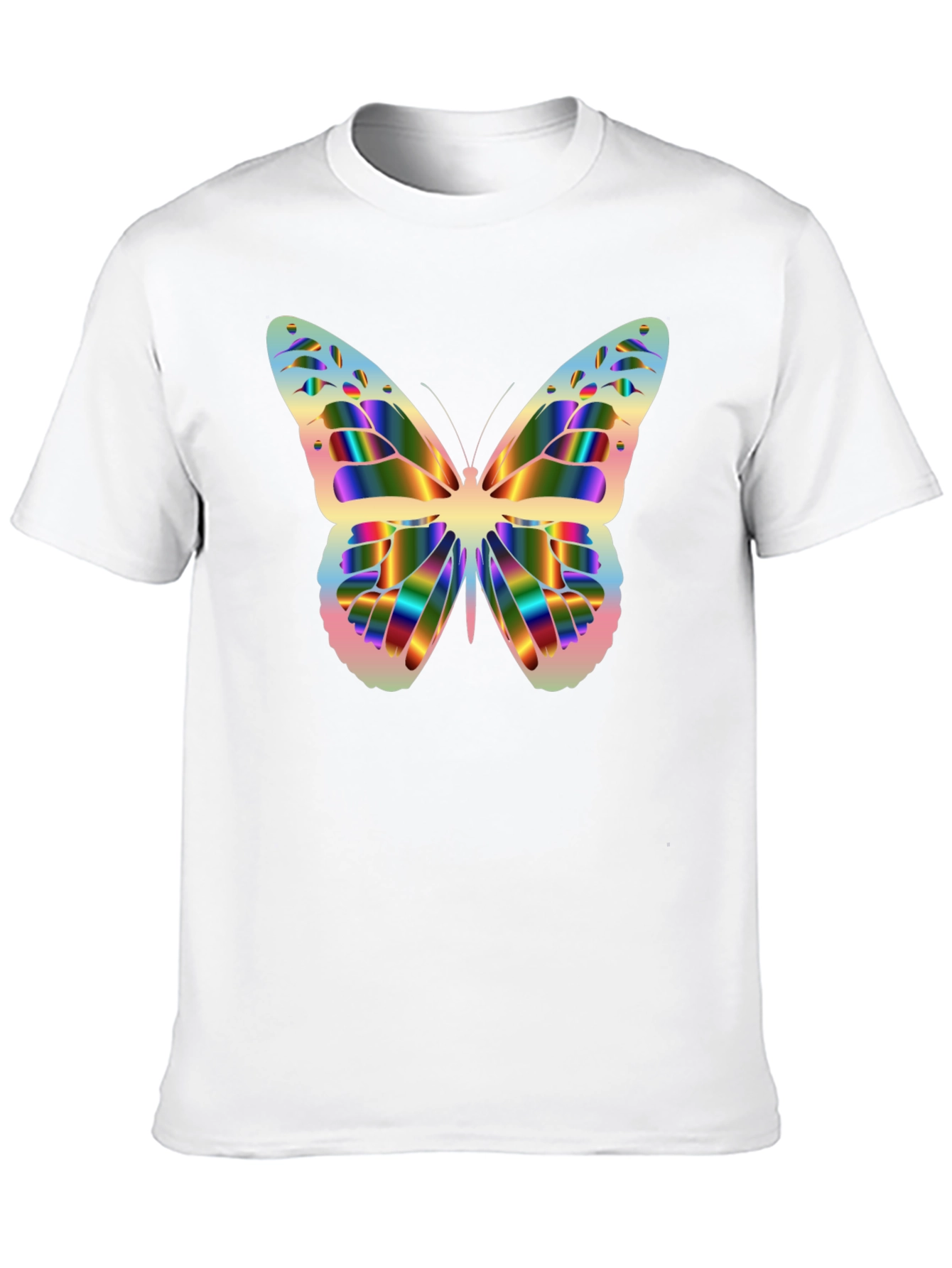 Rainbow Butterfly Graphic Black T-Shirt