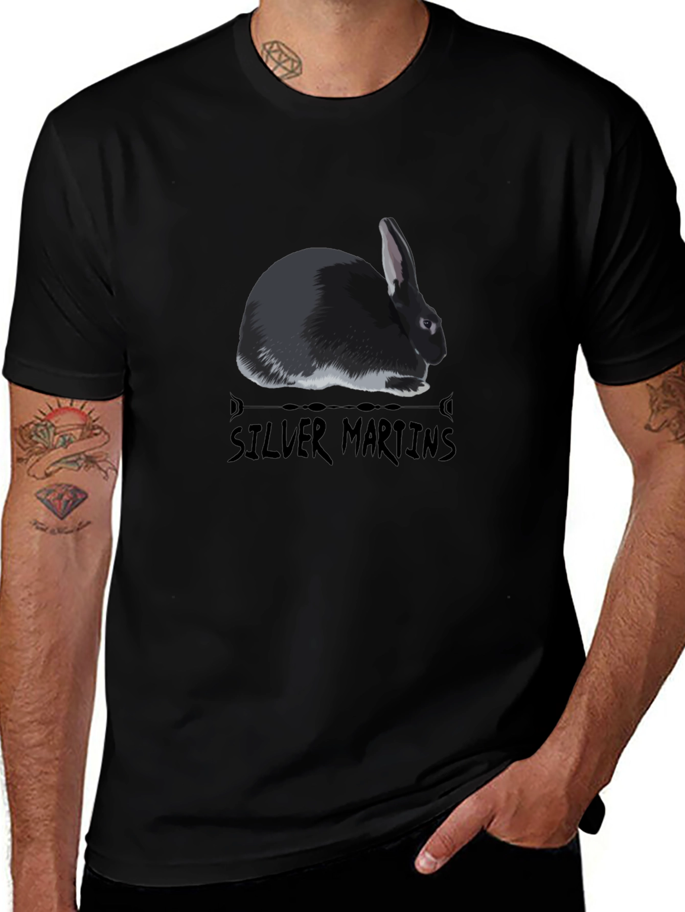 Silver Martens Rabbit Graphic Tee