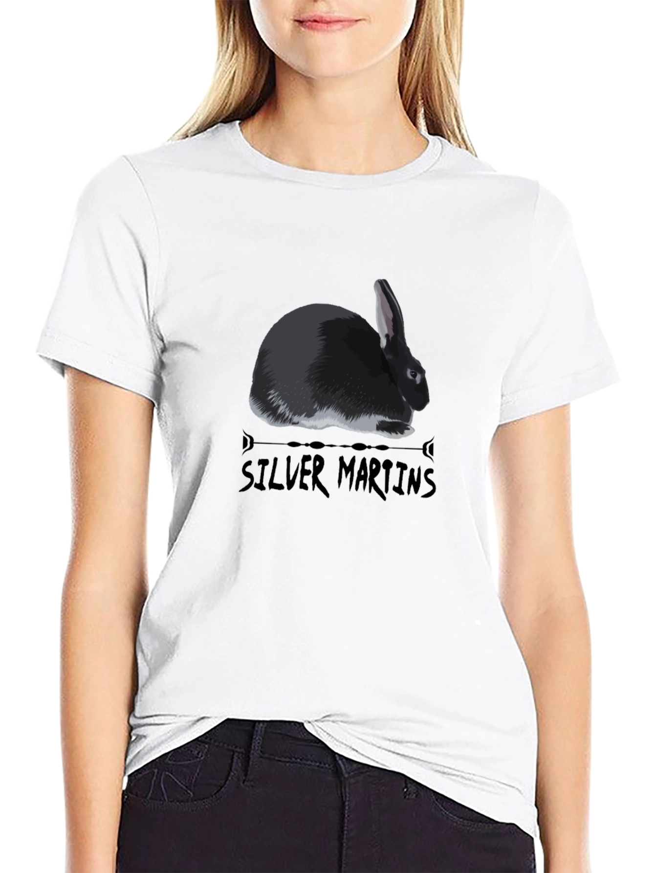 Silver Martens Rabbit Graphic Tee