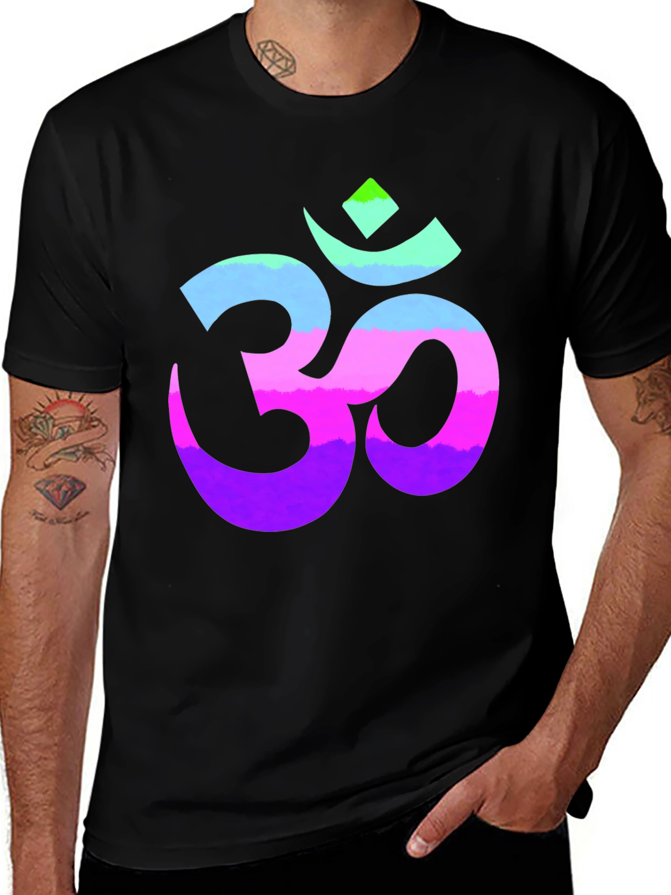 Om Symbol Graphic Tee - Spiritual Black T-Shirt