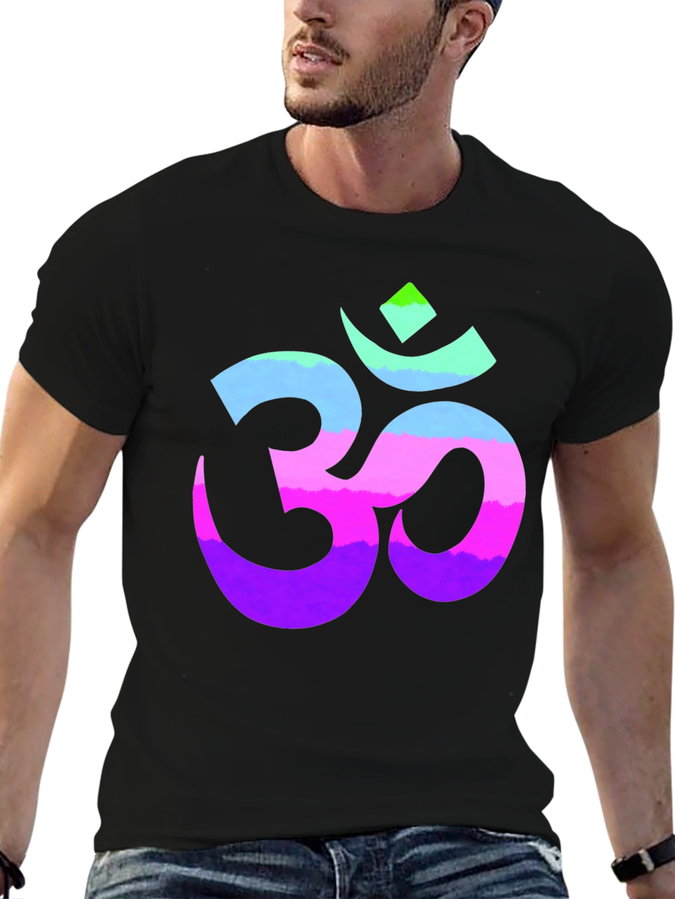 Om Symbol Graphic Tee - Spiritual Black T-Shirt