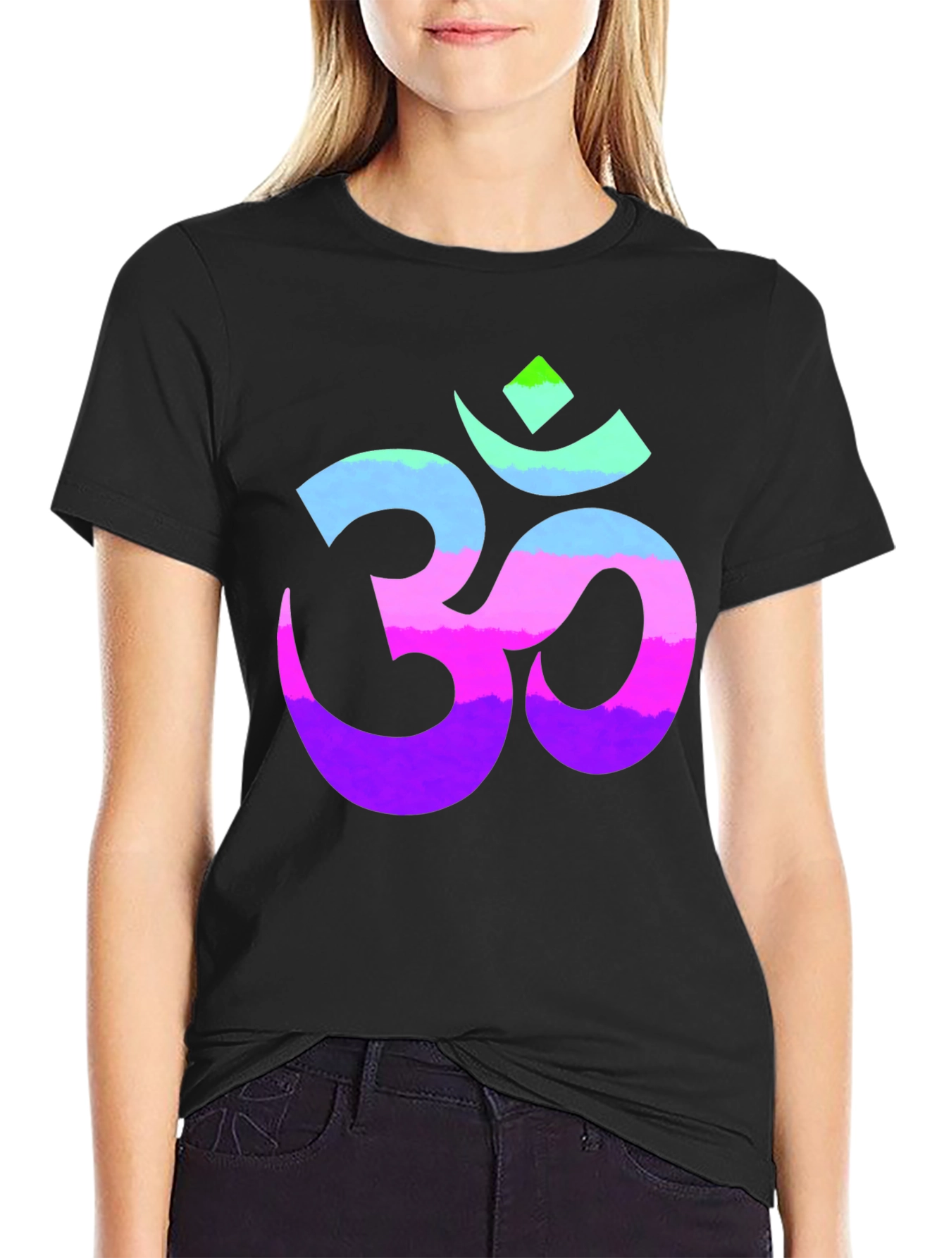Om Symbol Graphic Tee - Spiritual Black T-Shirt
