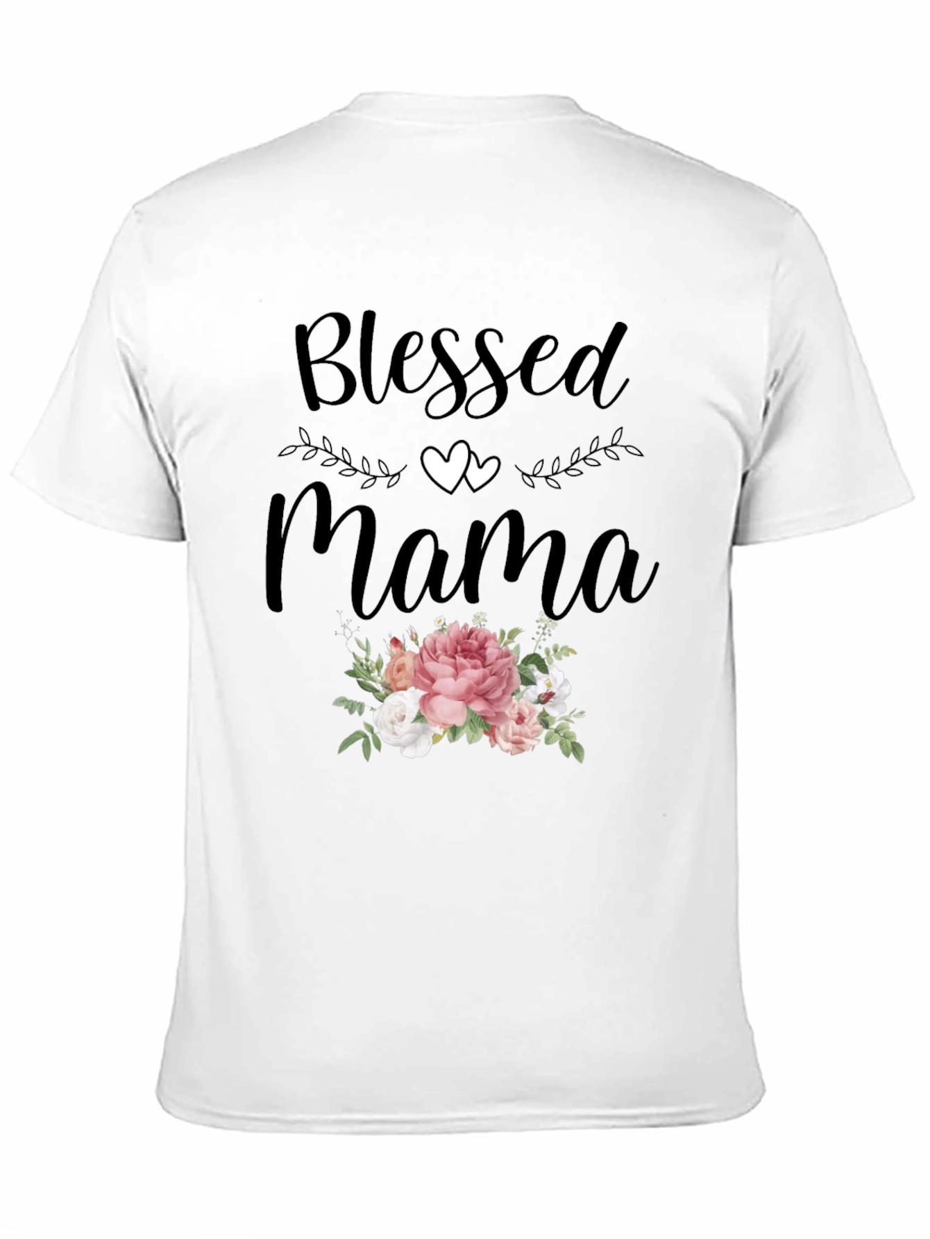 Blessed Mama Graphic Tee - Floral Design