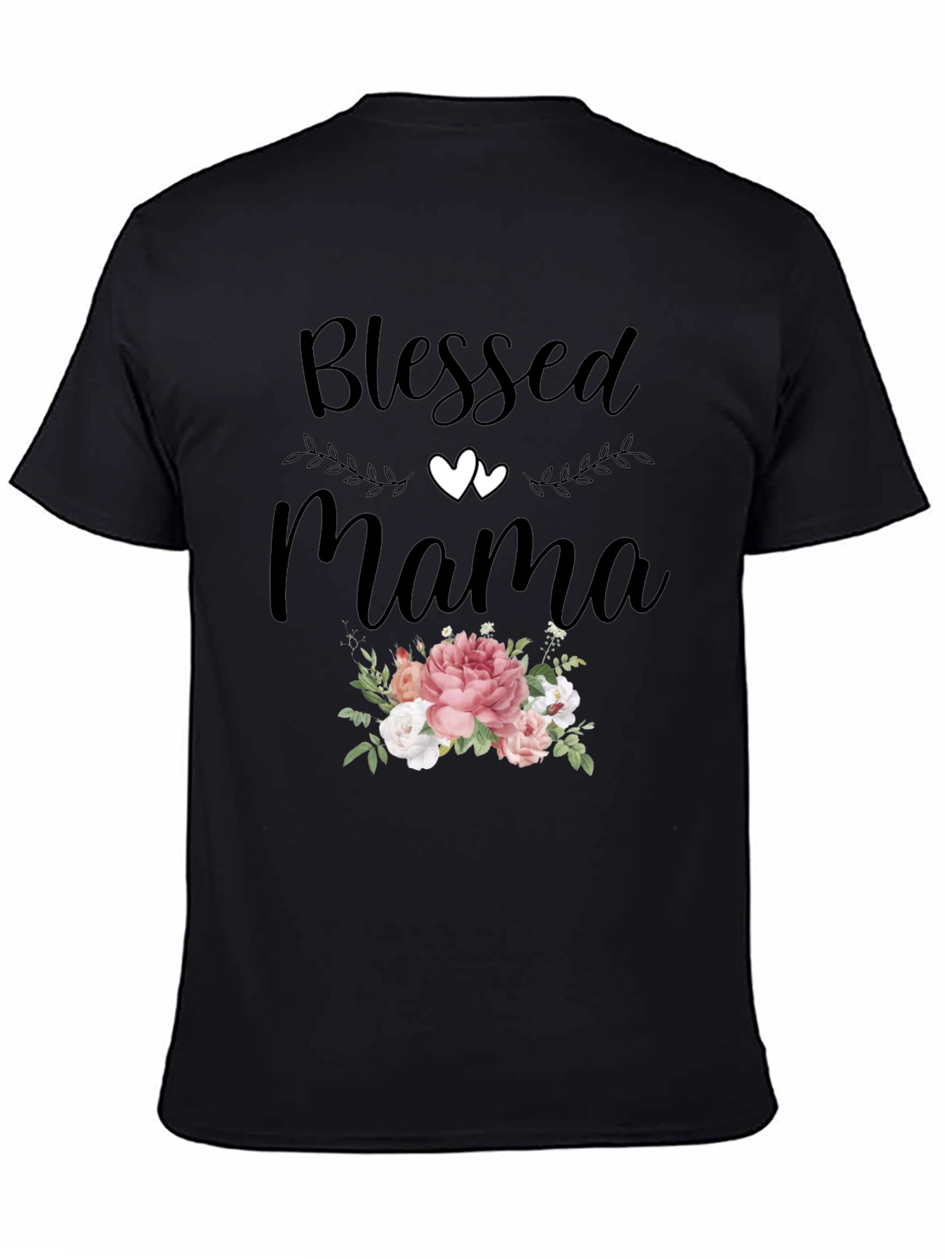 Blessed Mama Graphic Tee - Floral Design