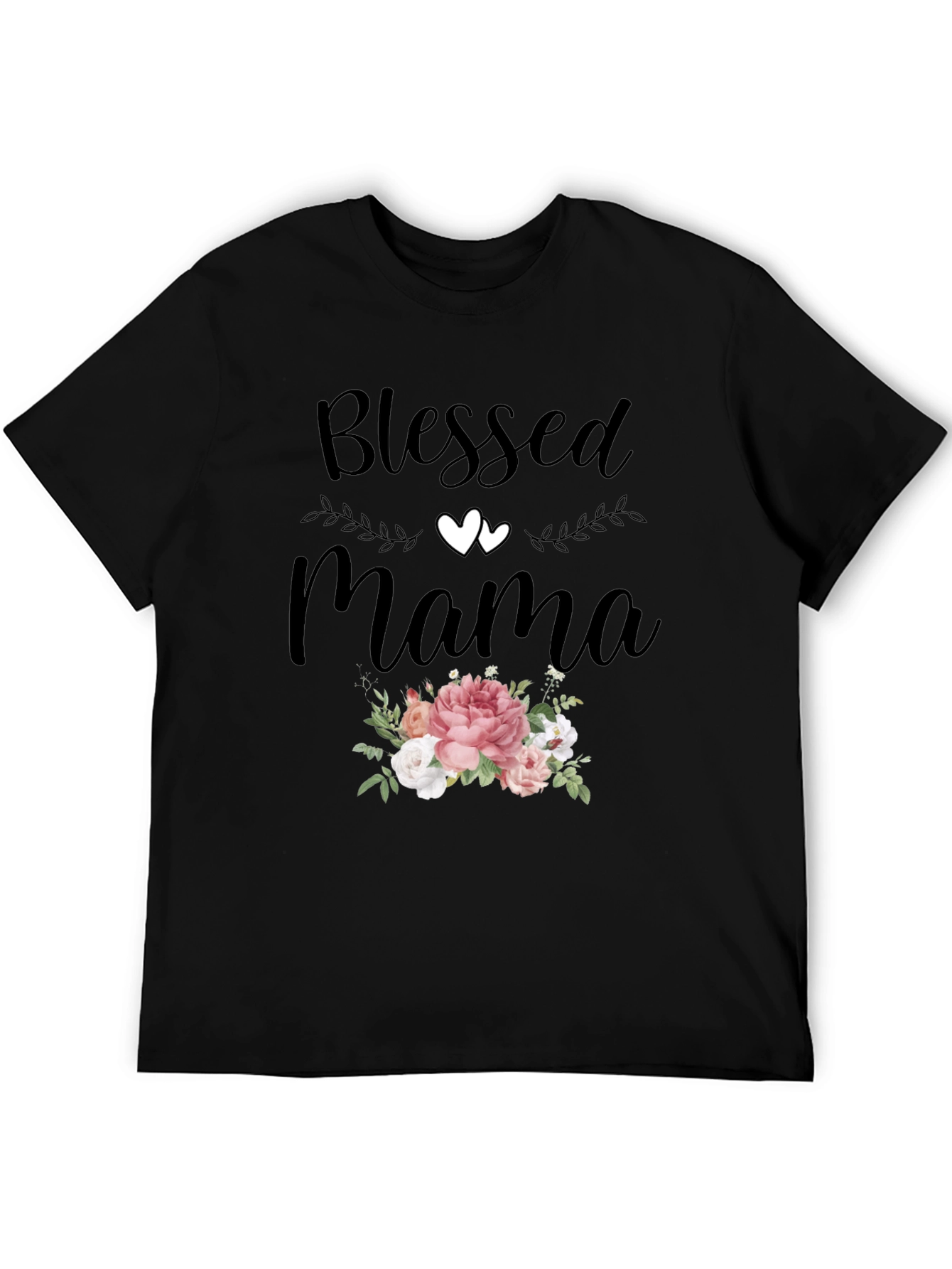 Blessed Mama Graphic Tee - Floral Design